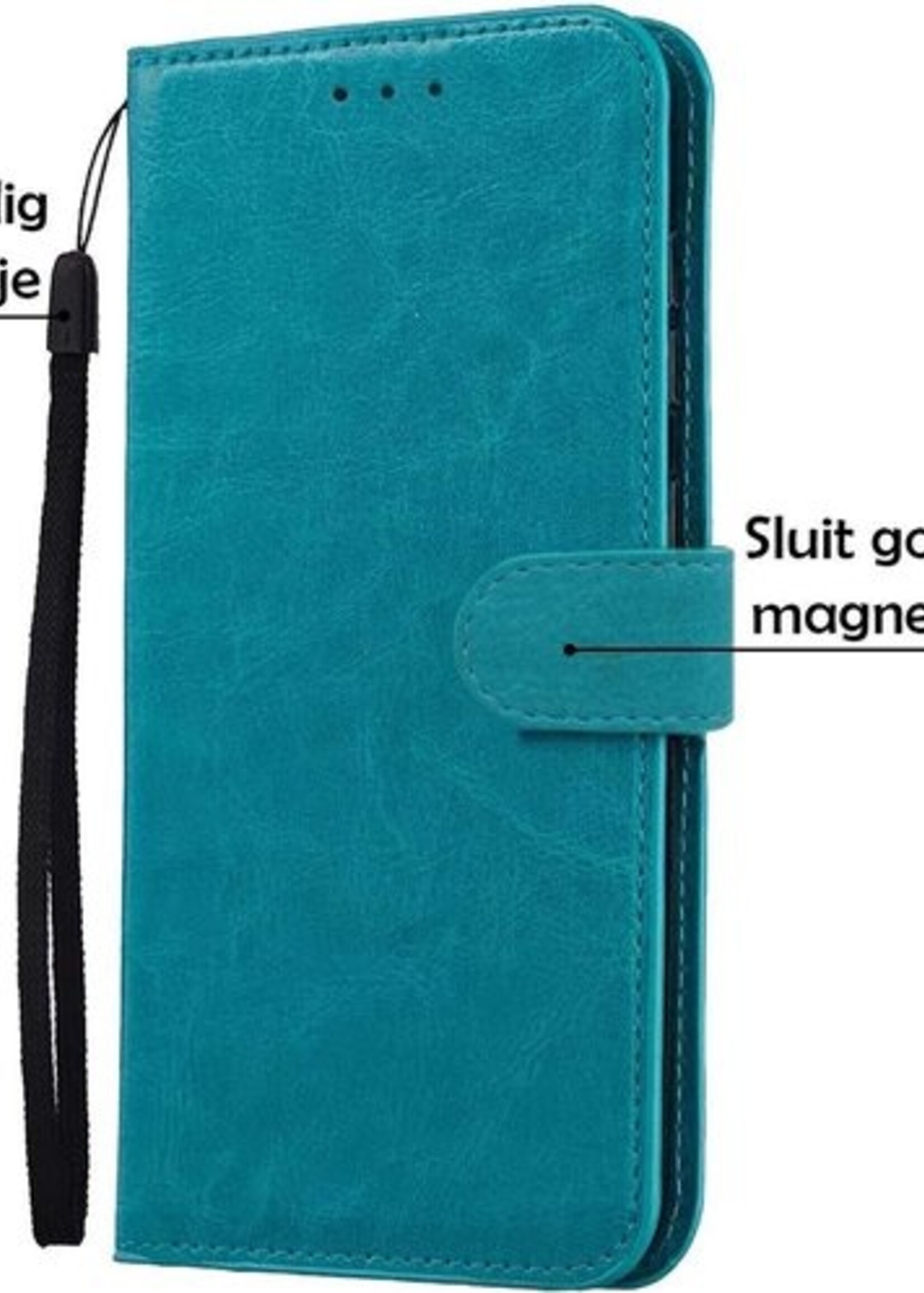LUQ Hoesje Geschikt voor Samsung A51 Hoesje Book Case Hoes Wallet Cover - Hoes Geschikt voor Samsung Galaxy A51 Hoesje Bookcase Hoes - Turquoise
