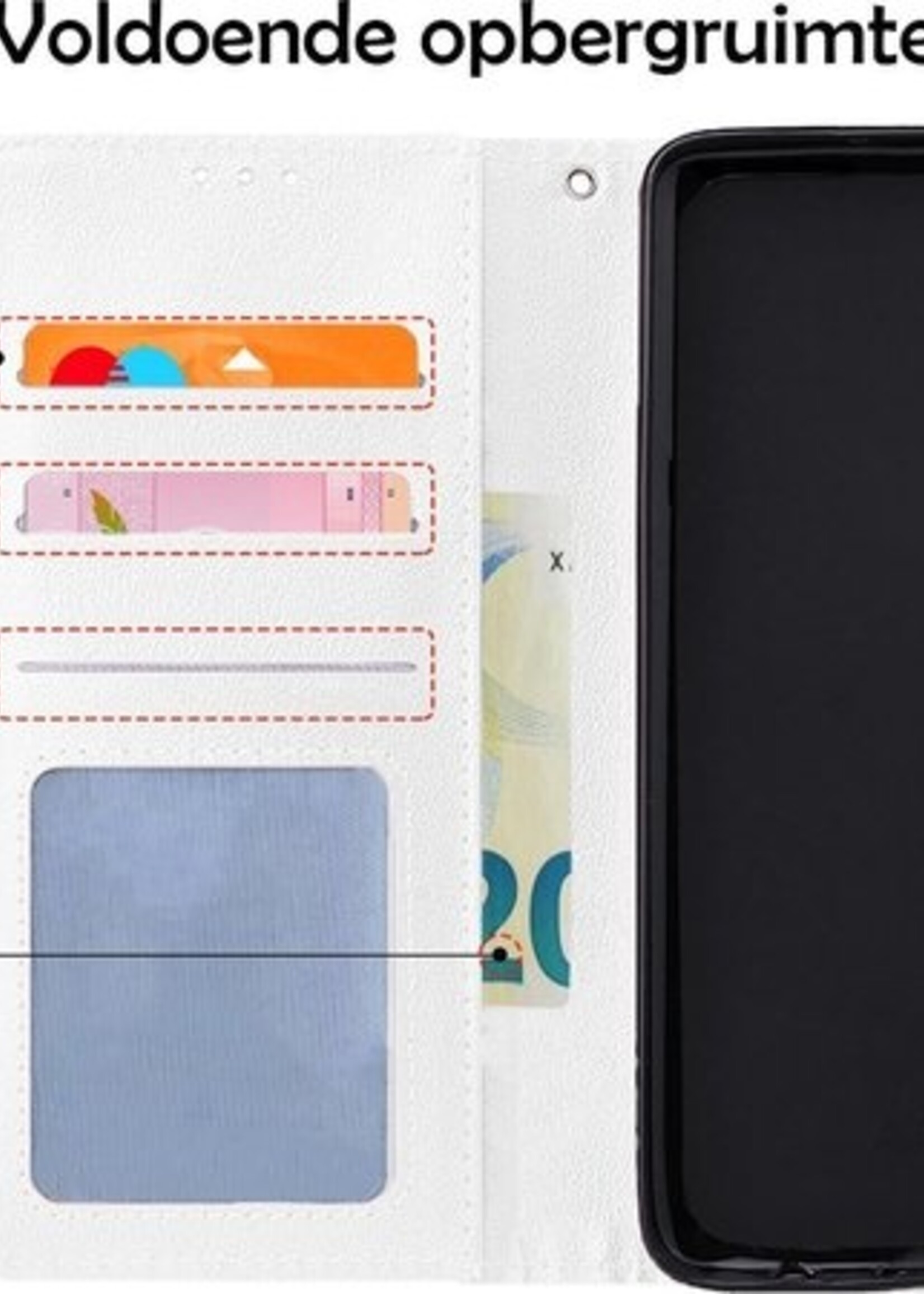 LUQ Hoesje Geschikt voor Samsung A51 Hoesje Book Case Hoes Wallet Cover - Hoes Geschikt voor Samsung Galaxy A51 Hoesje Bookcase Hoes - Wit