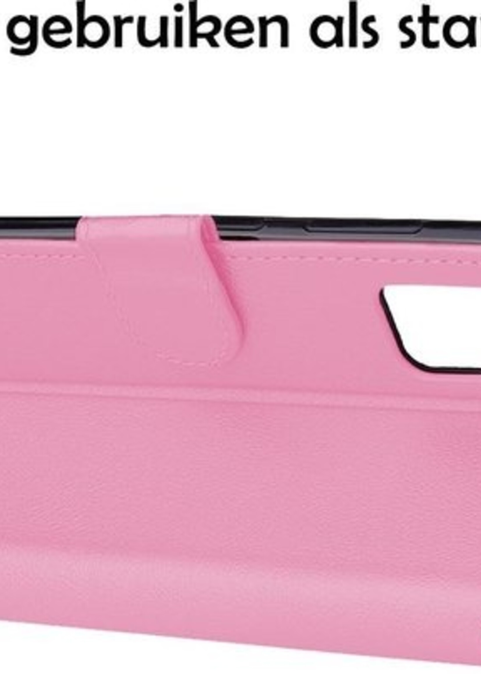 LUQ Hoesje Geschikt voor Samsung A51 Hoesje Book Case Hoes Wallet Cover - Hoes Geschikt voor Samsung Galaxy A51 Hoesje Bookcase Hoes - Lichtroze