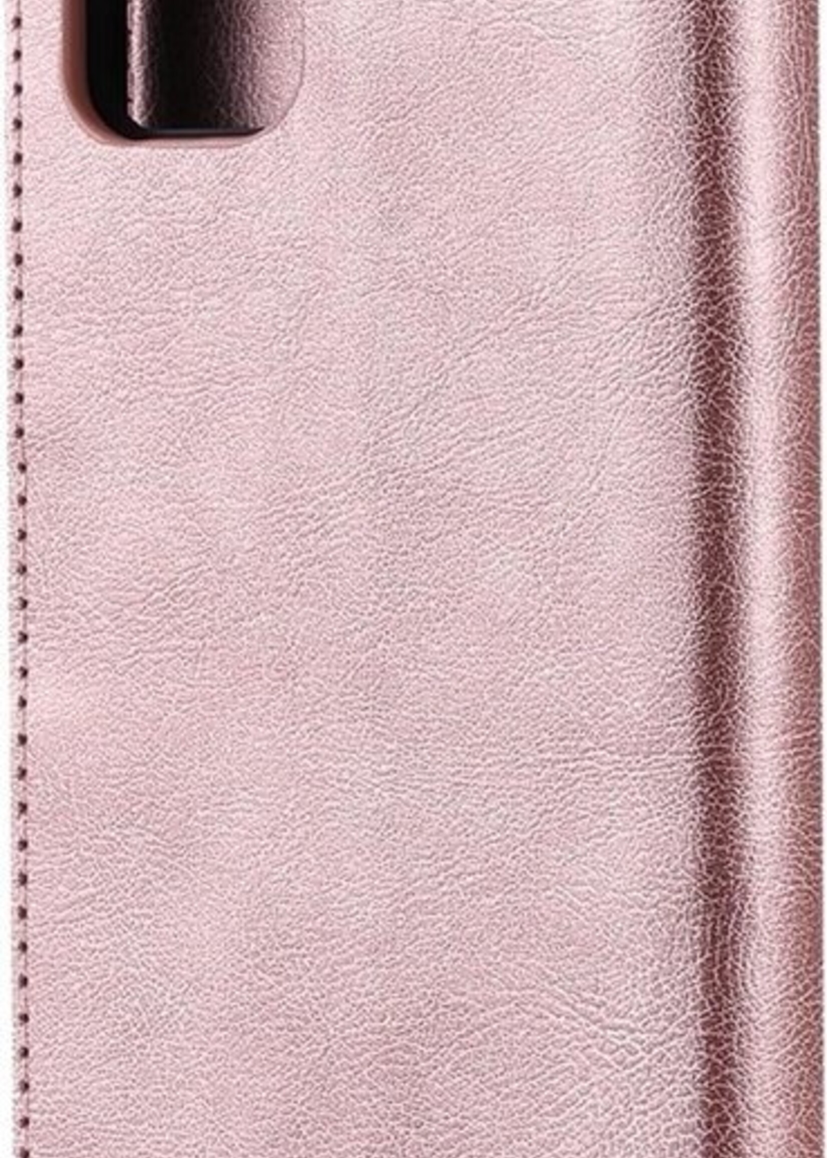 LUQ Hoesje Geschikt voor Samsung A51 Hoesje Book Case Hoes Wallet Cover - Hoes Geschikt voor Samsung Galaxy A51 Hoesje Bookcase Hoes - Rosé goud