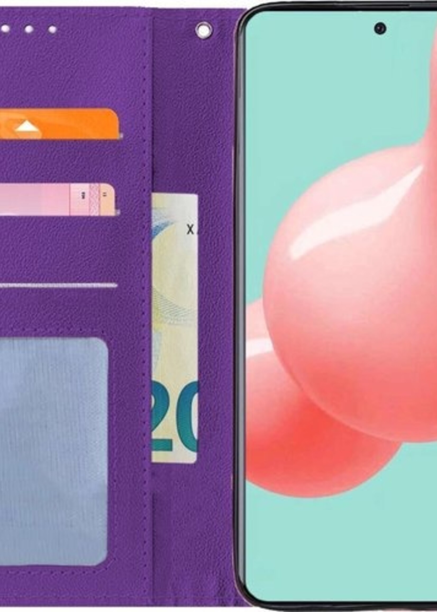 LUQ Hoesje Geschikt voor Samsung A51 Hoesje Book Case Hoes Wallet Cover - Hoes Geschikt voor Samsung Galaxy A51 Hoesje Bookcase Hoes - Paars