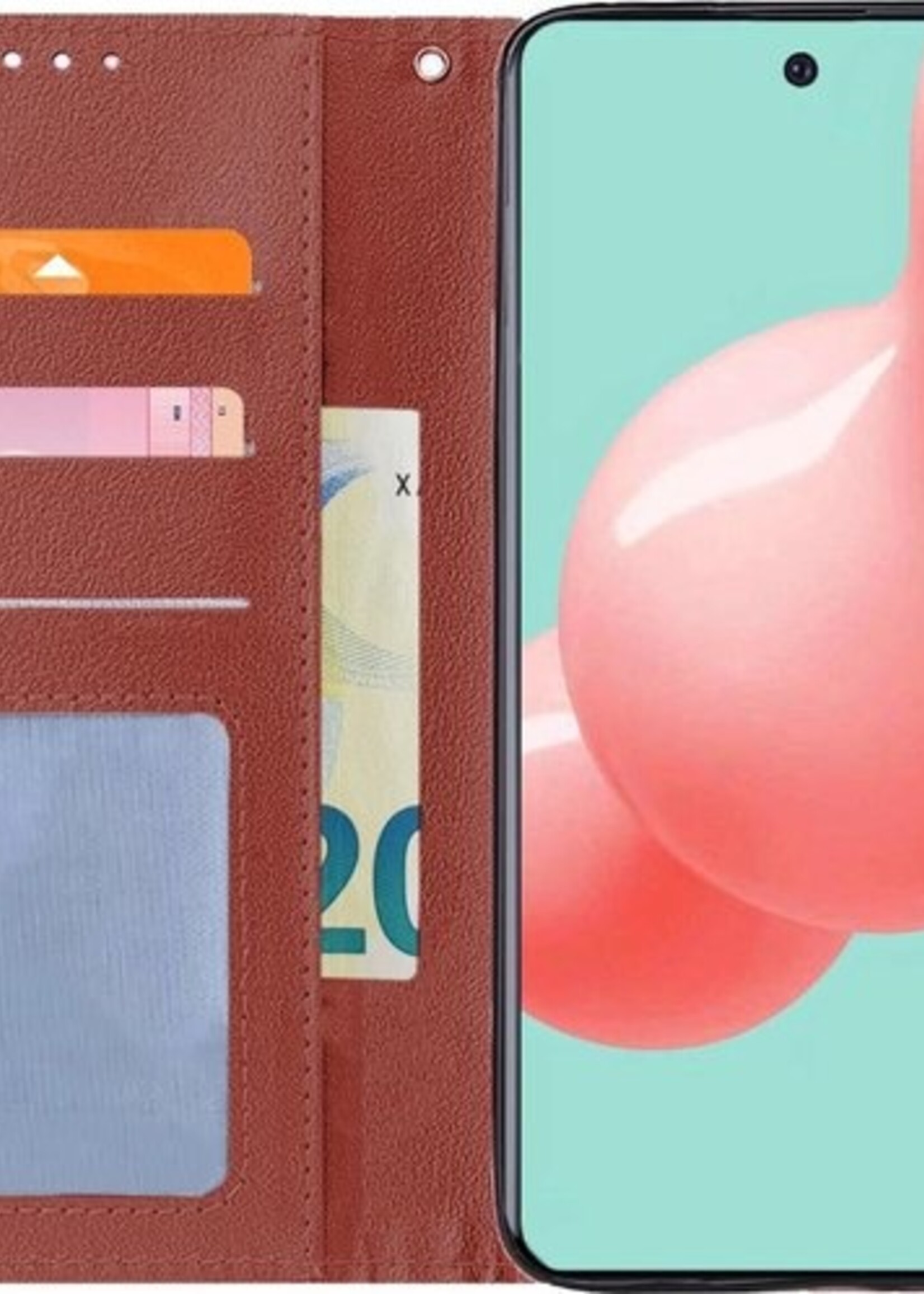 LUQ Hoesje Geschikt voor Samsung A71 Hoesje Book Case Hoes Wallet Cover - Hoes Geschikt voor Samsung Galaxy A71 Hoesje Bookcase Hoes - Bruin