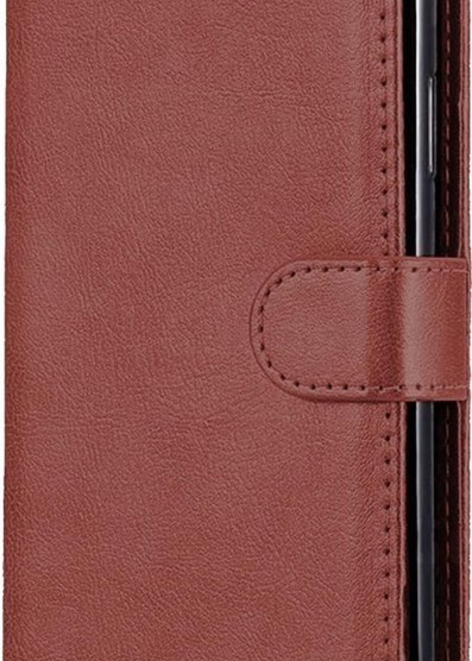 LUQ Hoesje Geschikt voor Samsung A71 Hoesje Book Case Hoes Wallet Cover - Hoes Geschikt voor Samsung Galaxy A71 Hoesje Bookcase Hoes - Bruin