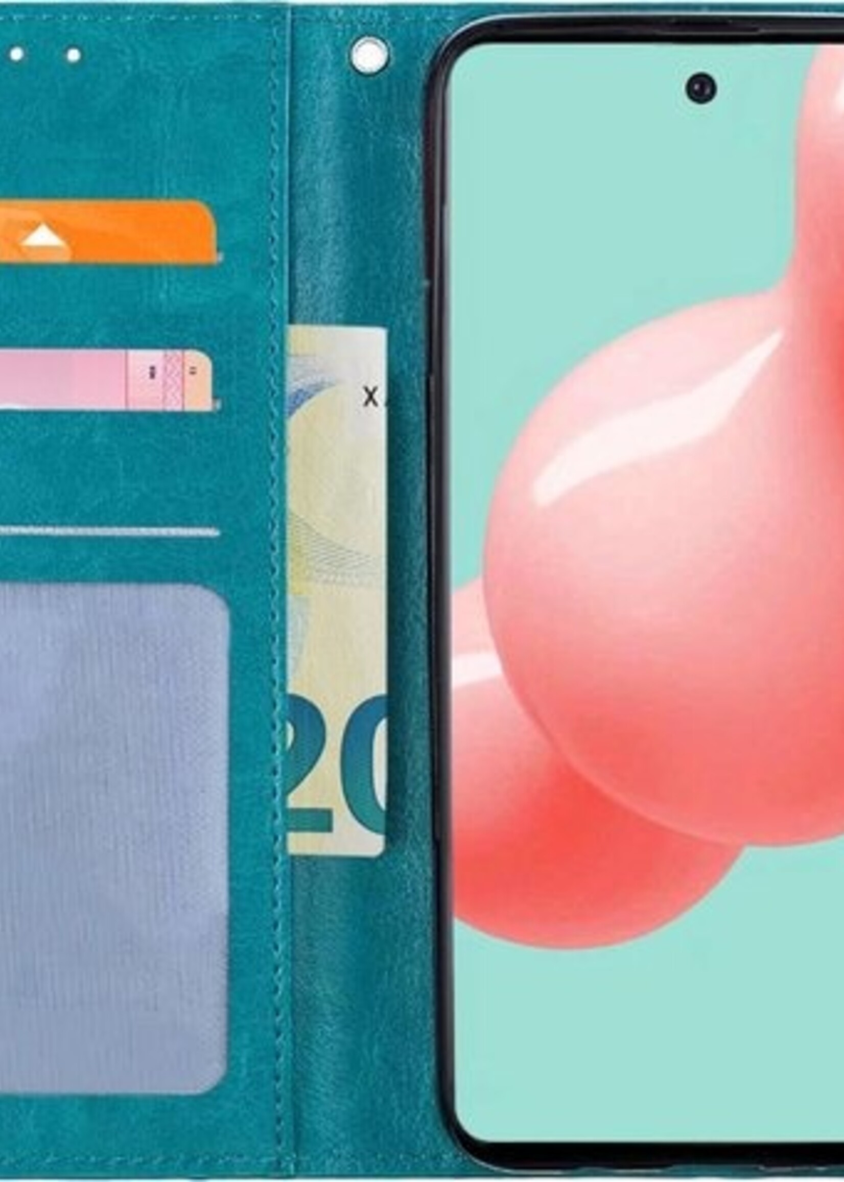 LUQ Hoesje Geschikt voor Samsung A71 Hoesje Book Case Hoes Wallet Cover - Hoes Geschikt voor Samsung Galaxy A71 Hoesje Bookcase Hoes - Turquoise
