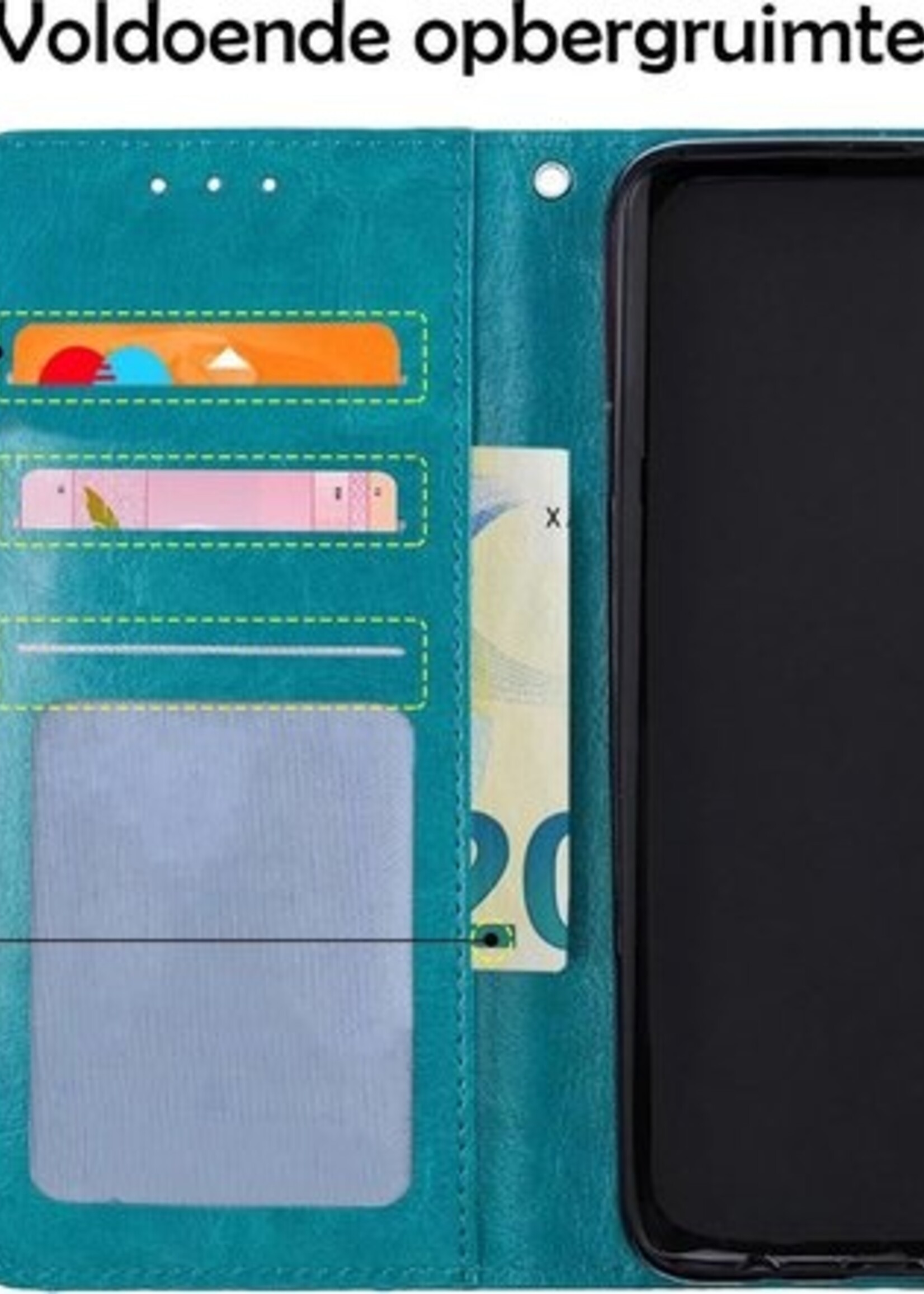 LUQ Hoesje Geschikt voor Samsung A71 Hoesje Book Case Hoes Wallet Cover - Hoes Geschikt voor Samsung Galaxy A71 Hoesje Bookcase Hoes - Turquoise