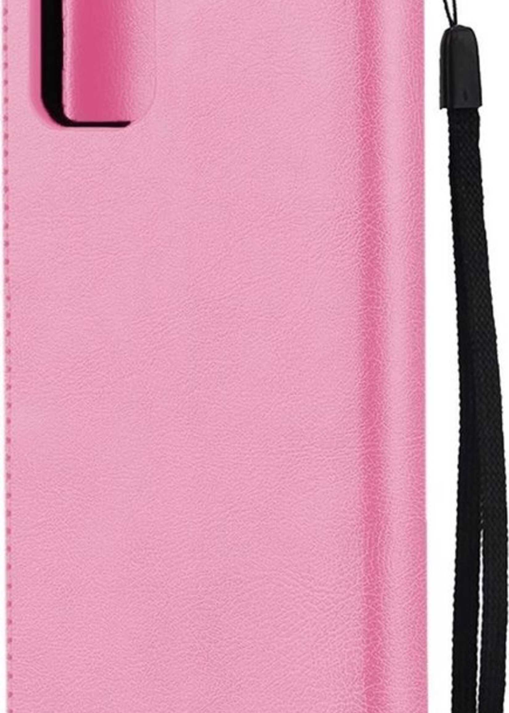 LUQ Hoesje Geschikt voor Samsung A71 Hoesje Book Case Hoes Wallet Cover - Hoes Geschikt voor Samsung Galaxy A71 Hoesje Bookcase Hoes - Lichtroze