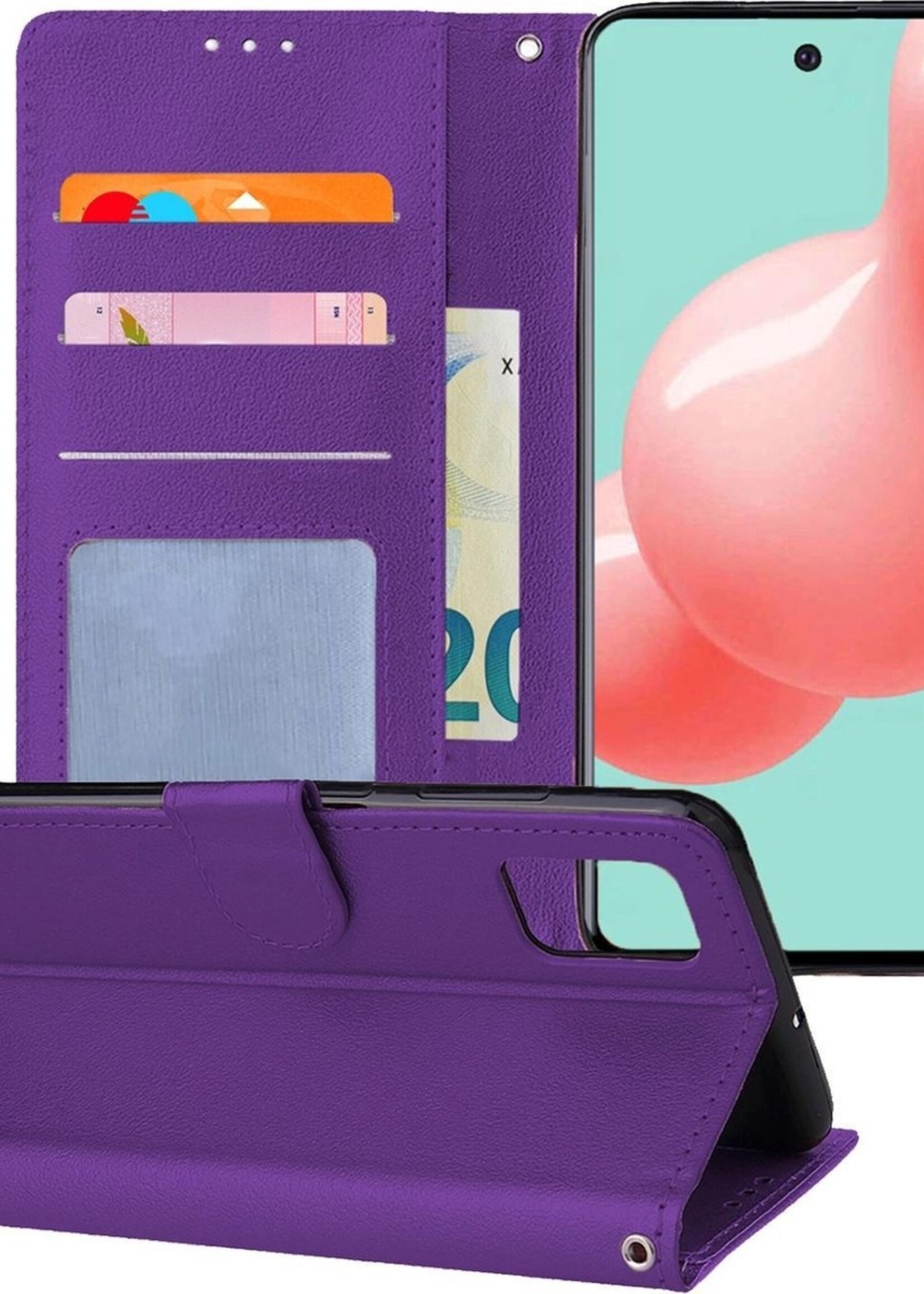 LUQ Hoesje Geschikt voor Samsung A71 Hoesje Book Case Hoes Wallet Cover - Hoes Geschikt voor Samsung Galaxy A71 Hoesje Bookcase Hoes - Paars