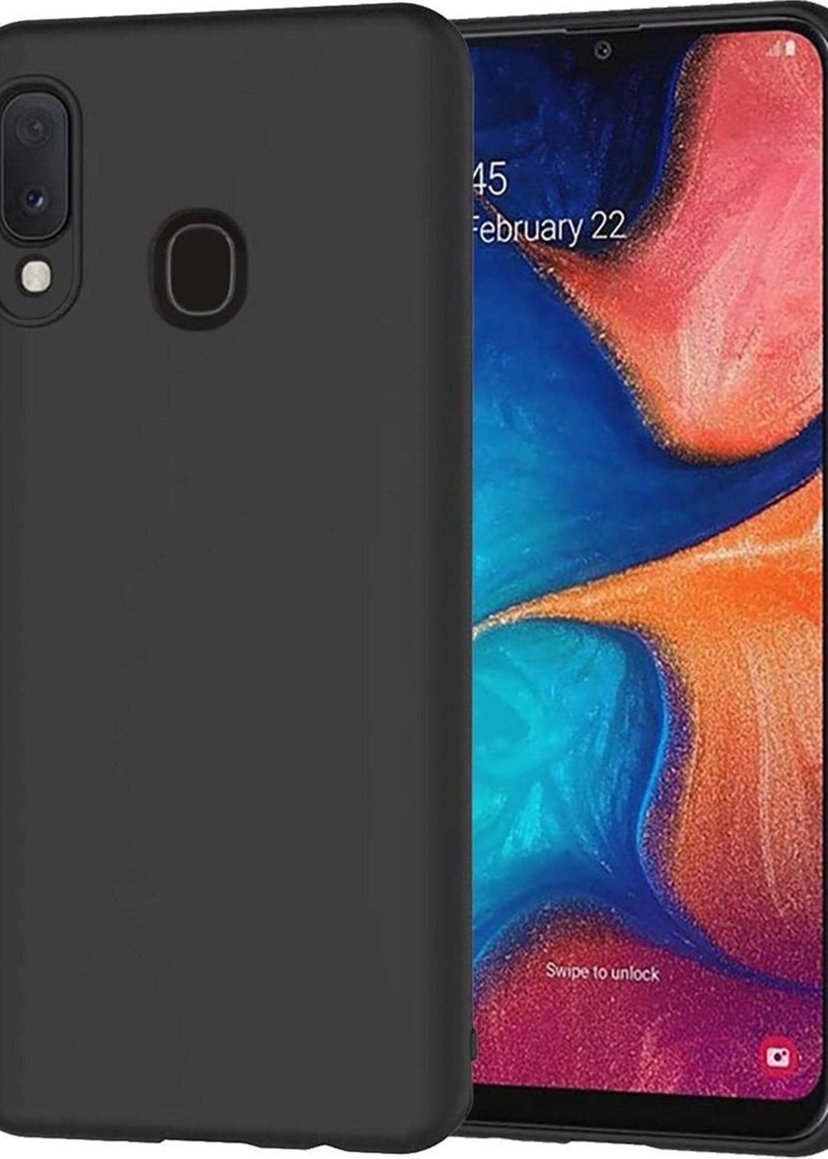 LUQ Hoesje Geschikt voor Samsung A20e Hoesje Siliconen Case - Hoes Geschikt voor Samsung Galaxy A20e Hoes Siliconen - Zwart