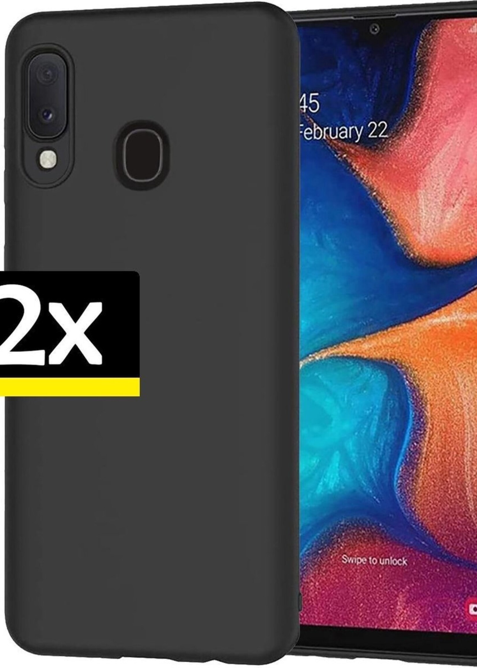 LUQ Hoesje Geschikt voor Samsung A20e Hoesje Siliconen Case - Hoes Geschikt voor Samsung Galaxy A20e Hoes Siliconen - Zwart - 2 Stuks