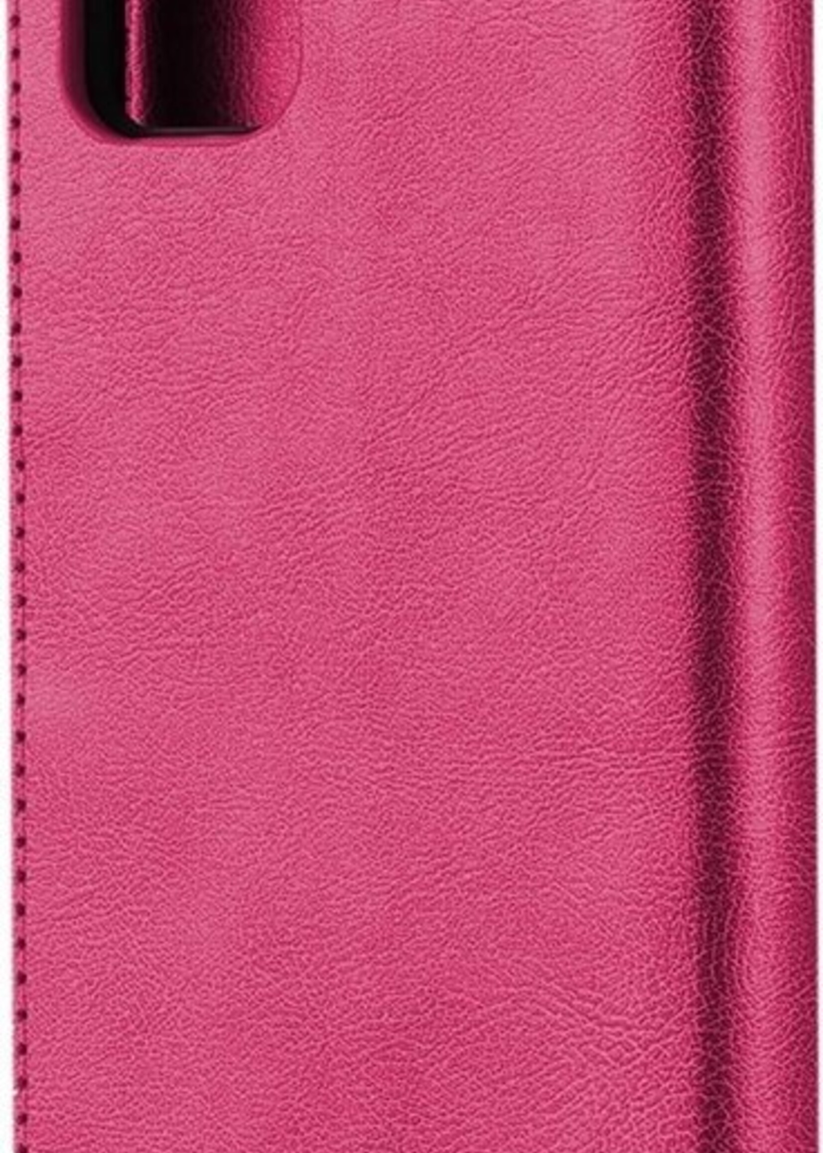 LUQ Hoesje Geschikt voor Samsung A71 Hoesje Book Case Hoes Wallet Cover - Hoes Geschikt voor Samsung Galaxy A71 Hoesje Bookcase Hoes - Donkerroze