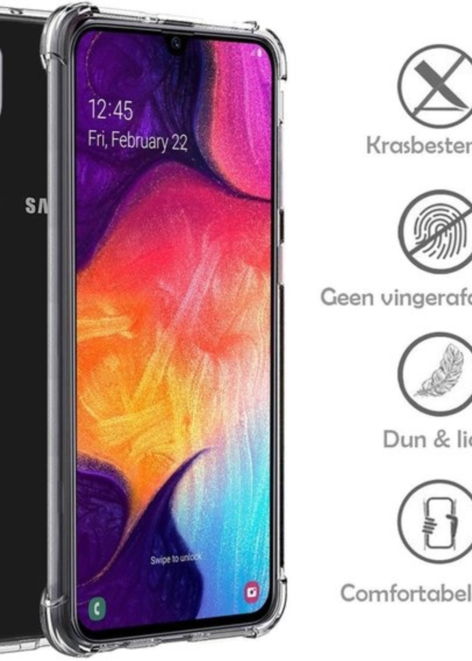 LUQ Hoesje Geschikt voor Samsung A10e Hoesje Shockproof Case Siliconen - Hoes Geschikt voor Samsung Galaxy A10e Hoes Cover Siliconen - Transparant