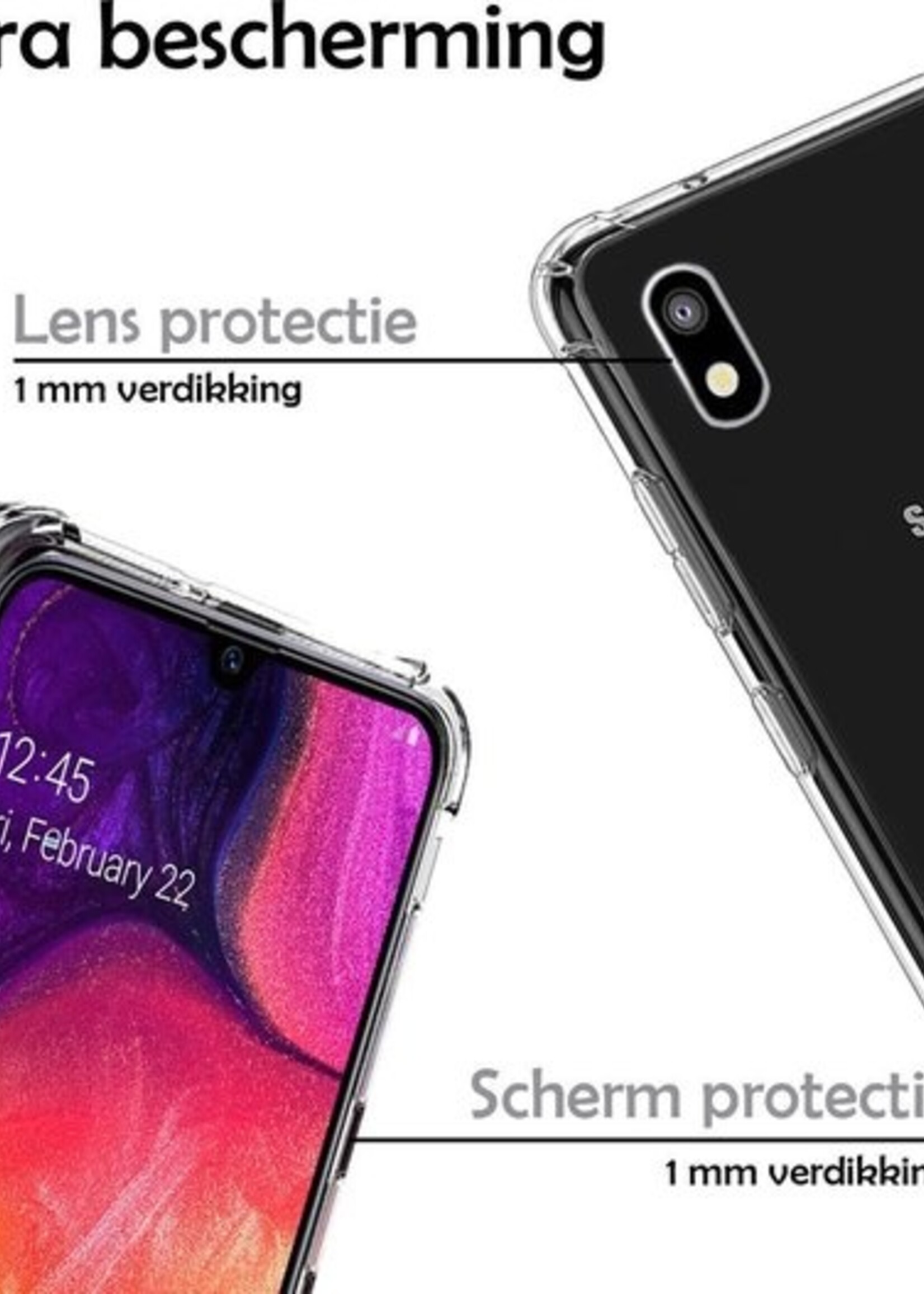 LUQ Hoesje Geschikt voor Samsung A10e Hoesje Shockproof Case Siliconen - Hoes Geschikt voor Samsung Galaxy A10e Hoes Cover Siliconen - Transparant