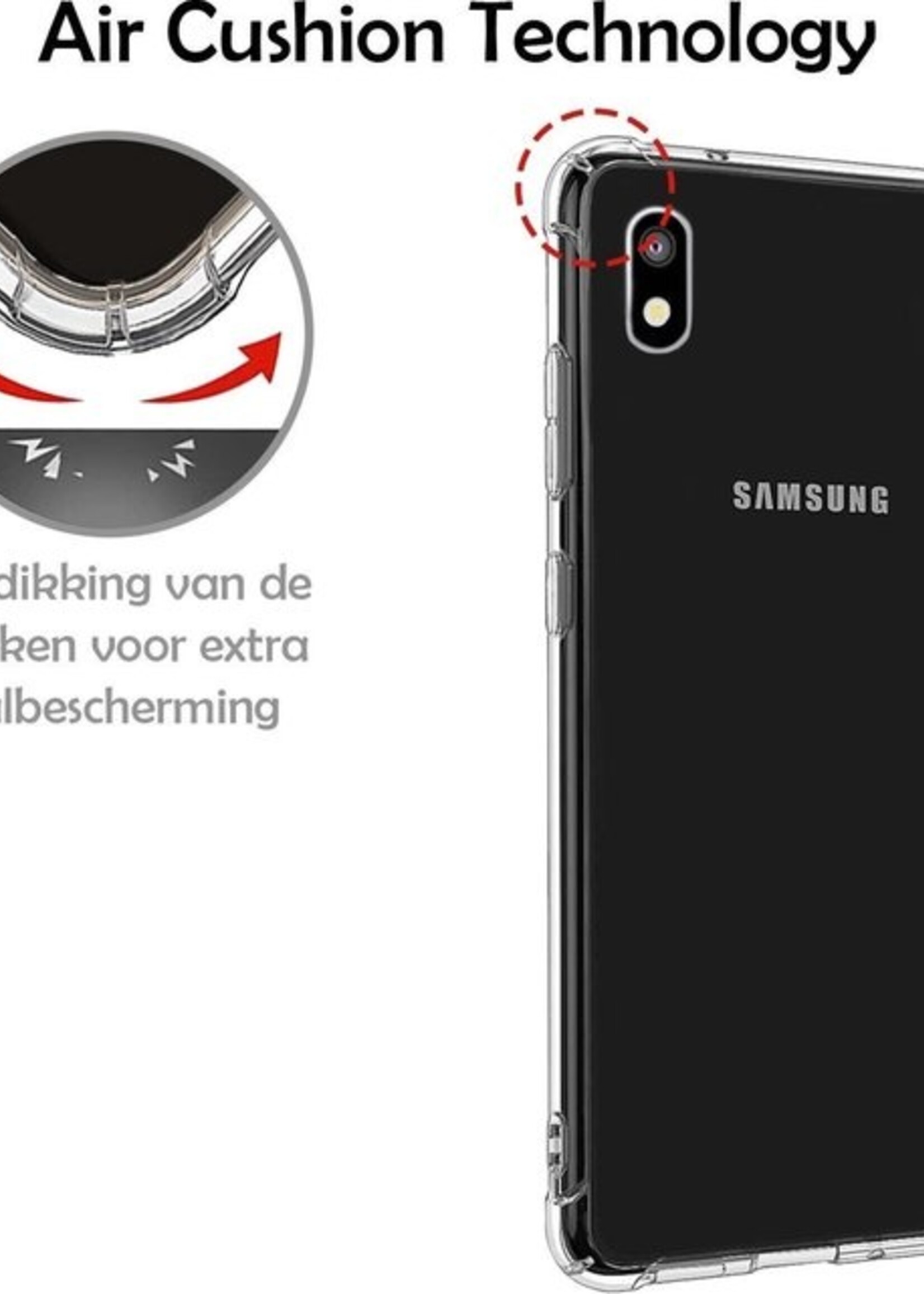LUQ Hoesje Geschikt voor Samsung A10e Hoesje Shockproof Case Siliconen - Hoes Geschikt voor Samsung Galaxy A10e Hoes Cover Siliconen - Transparant