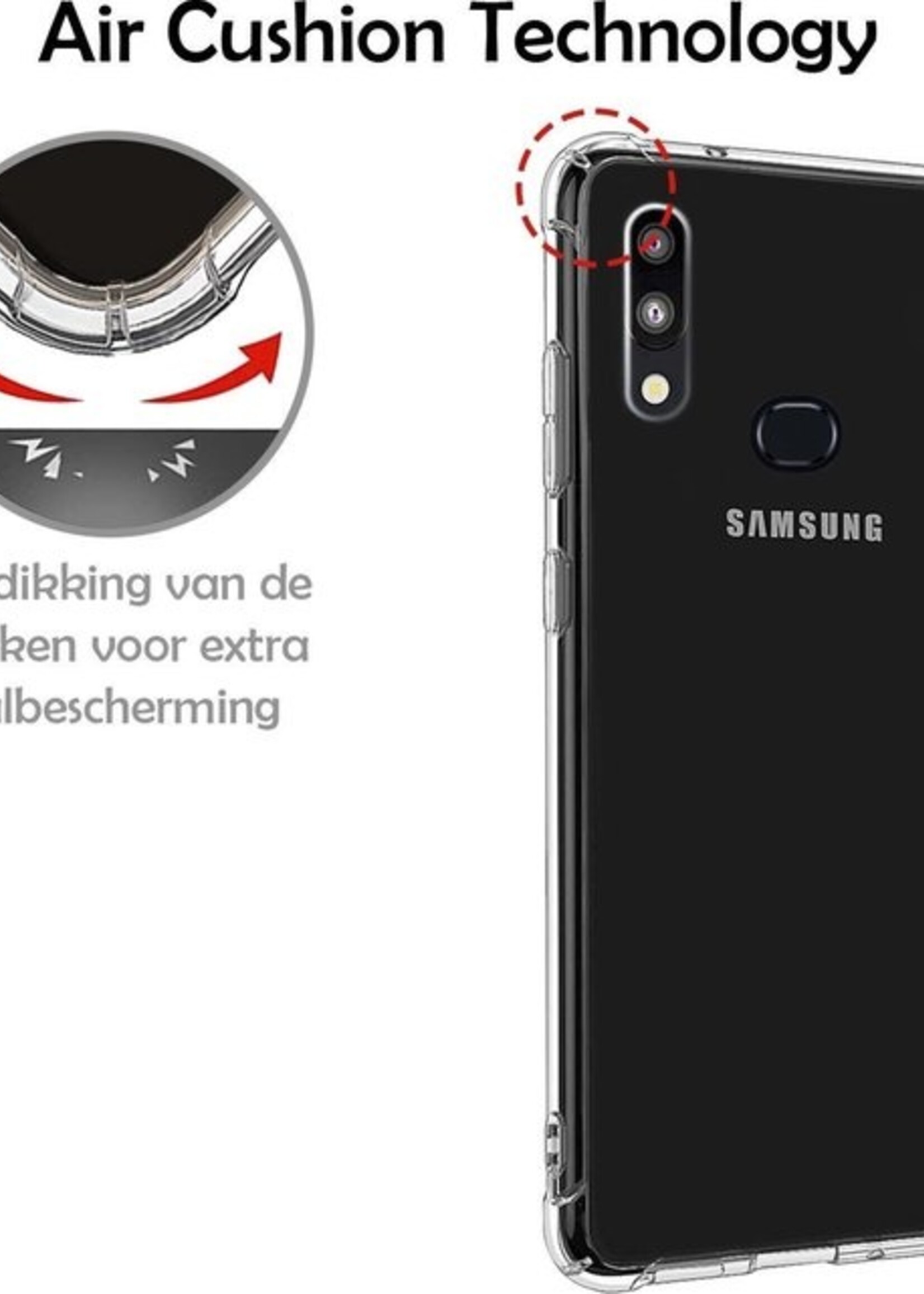 LUQ Hoesje Geschikt voor Samsung A10s Hoesje Shockproof Case Siliconen - Hoes Geschikt voor Samsung Galaxy A10s Hoes Cover Siliconen - Transparant