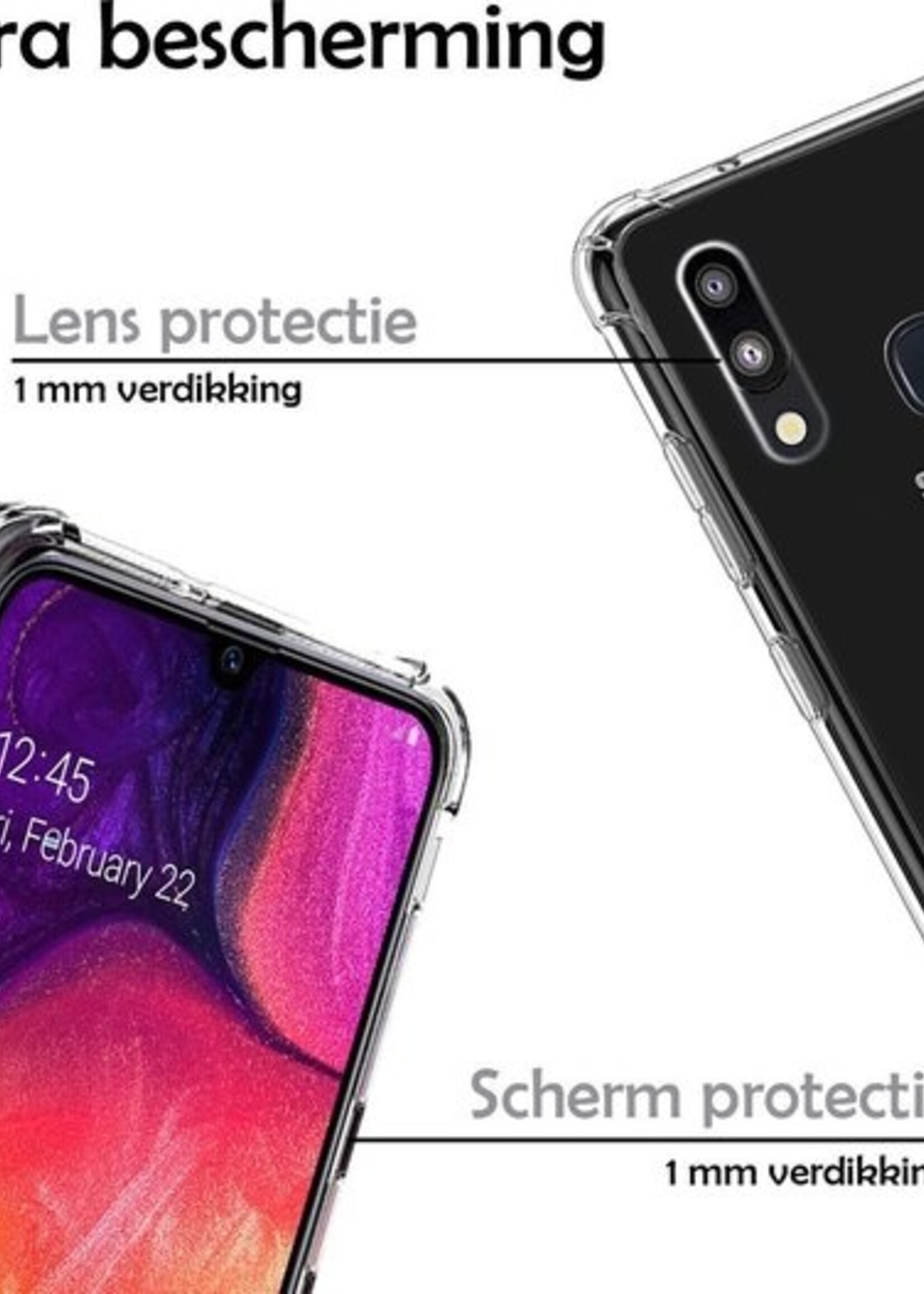 LUQ Hoesje Geschikt voor Samsung A20e Hoesje Shockproof Case Siliconen - Hoes Geschikt voor Samsung Galaxy A20e Hoes Cover Siliconen - Transparant