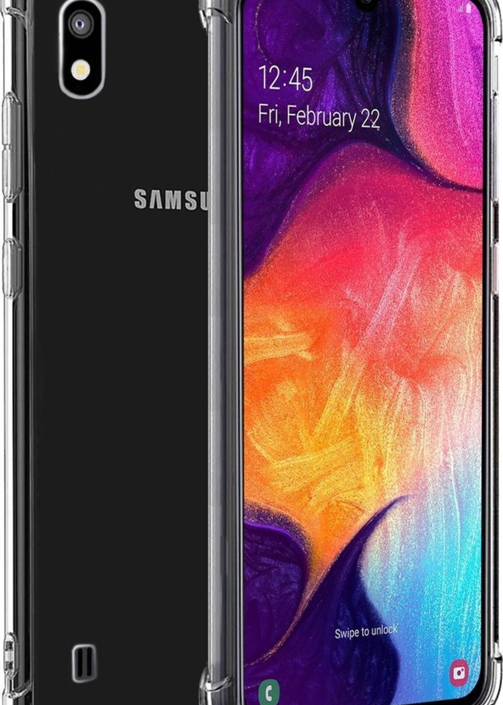 LUQ Hoesje Geschikt voor Samsung A10 Hoesje Shockproof Case Siliconen - Hoes Geschikt voor Samsung Galaxy A10 Hoes Cover Siliconen - Transparant