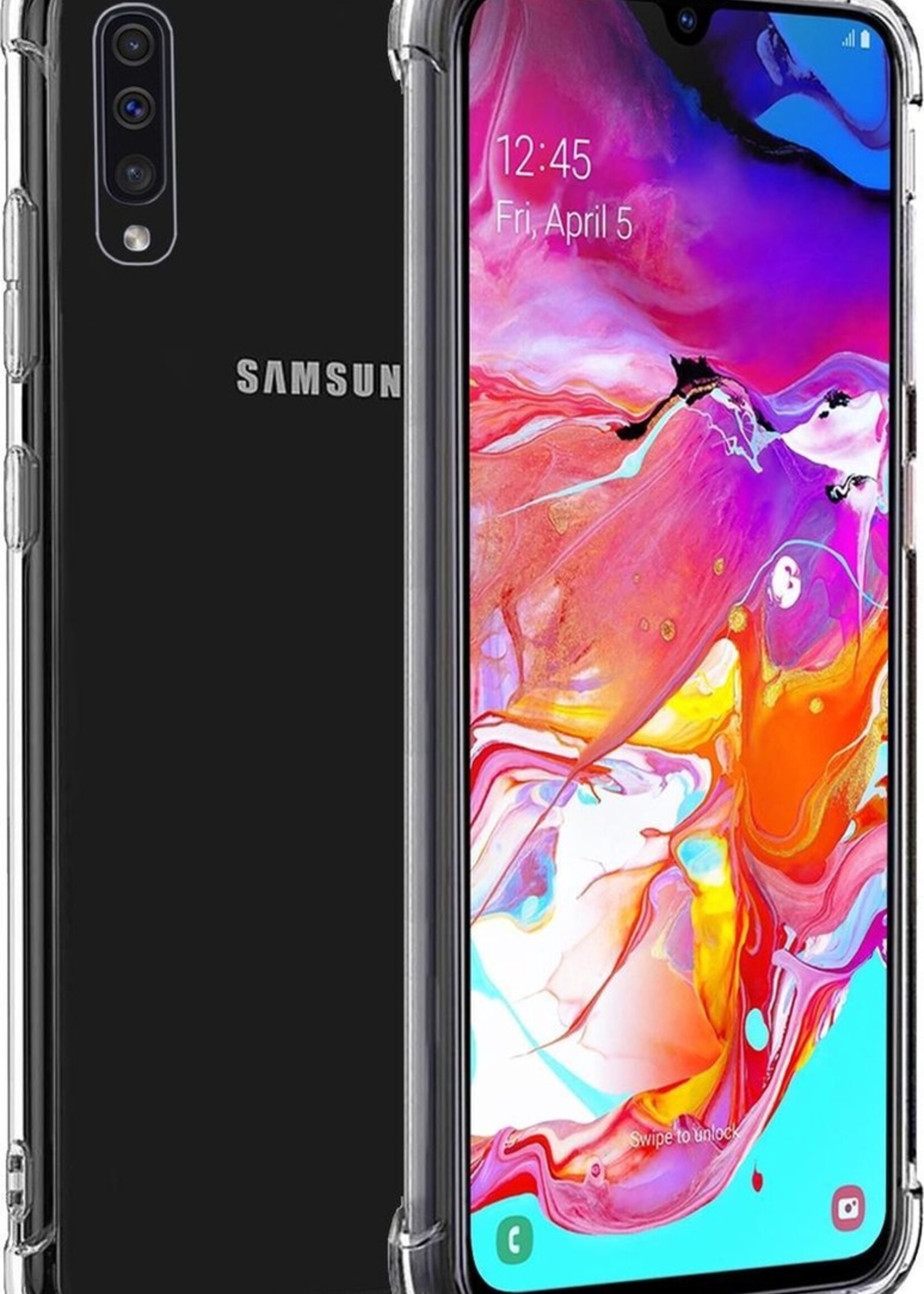 LUQ Hoesje Geschikt voor Samsung A30s Hoesje Shockproof Case Siliconen - Hoes Geschikt voor Samsung Galaxy A30s Hoes Cover Siliconen - Transparant