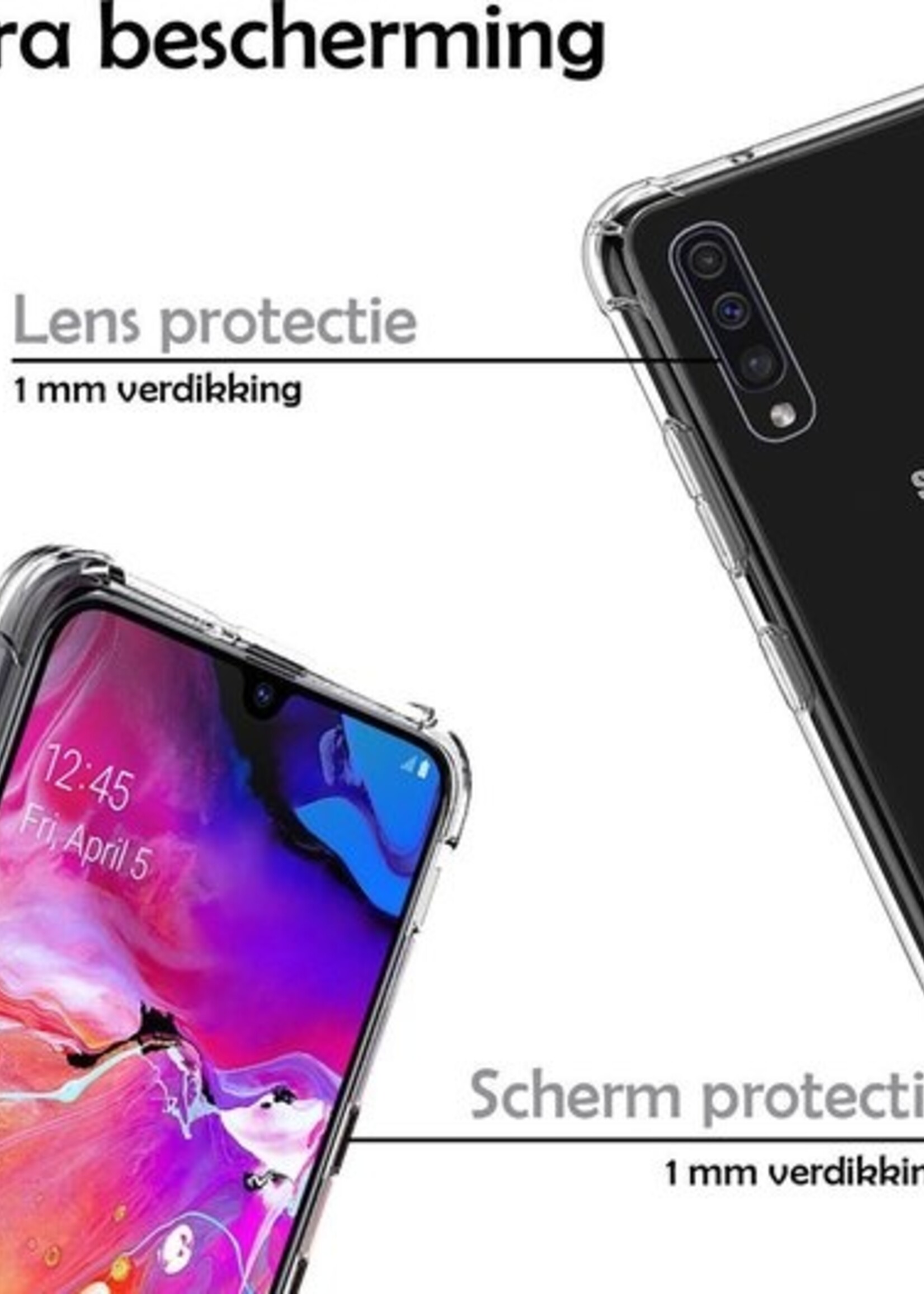 LUQ Hoesje Geschikt voor Samsung A30s Hoesje Shockproof Case Siliconen - Hoes Geschikt voor Samsung Galaxy A30s Hoes Cover Siliconen - Transparant