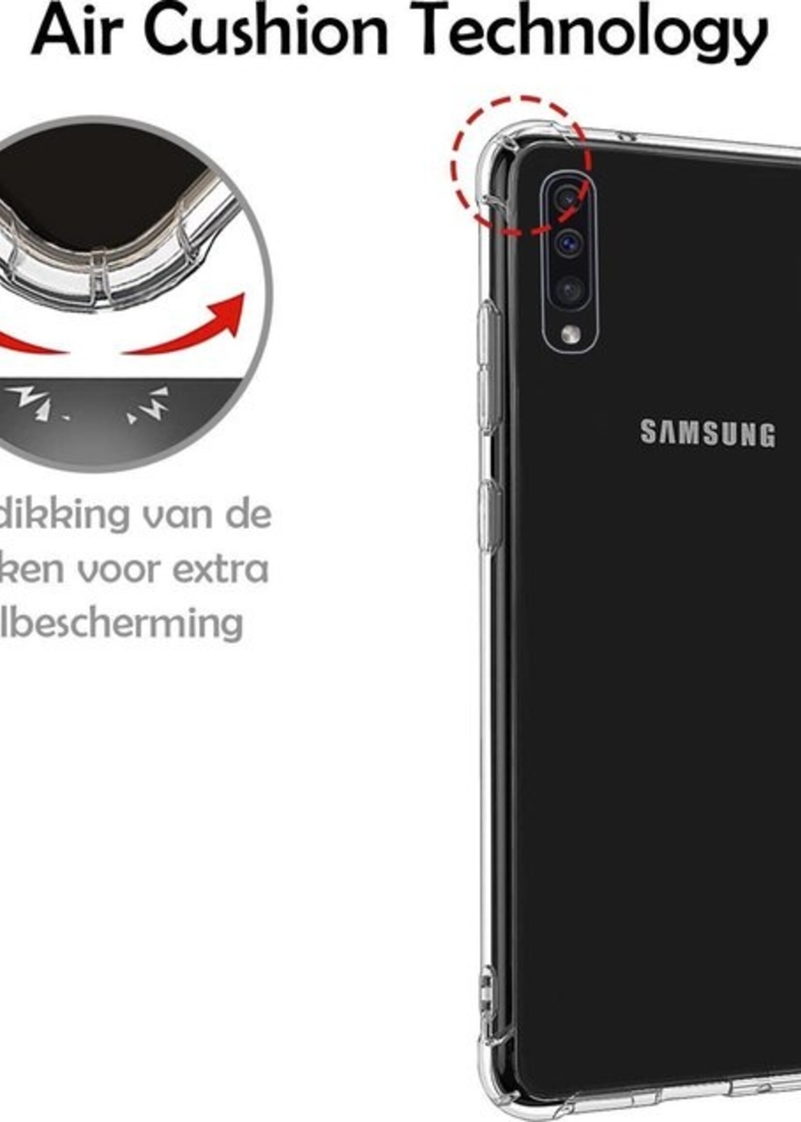 LUQ Hoesje Geschikt voor Samsung A50s Hoesje Shockproof Case Siliconen - Hoes Geschikt voor Samsung Galaxy A50s Hoes Cover Siliconen - Transparant