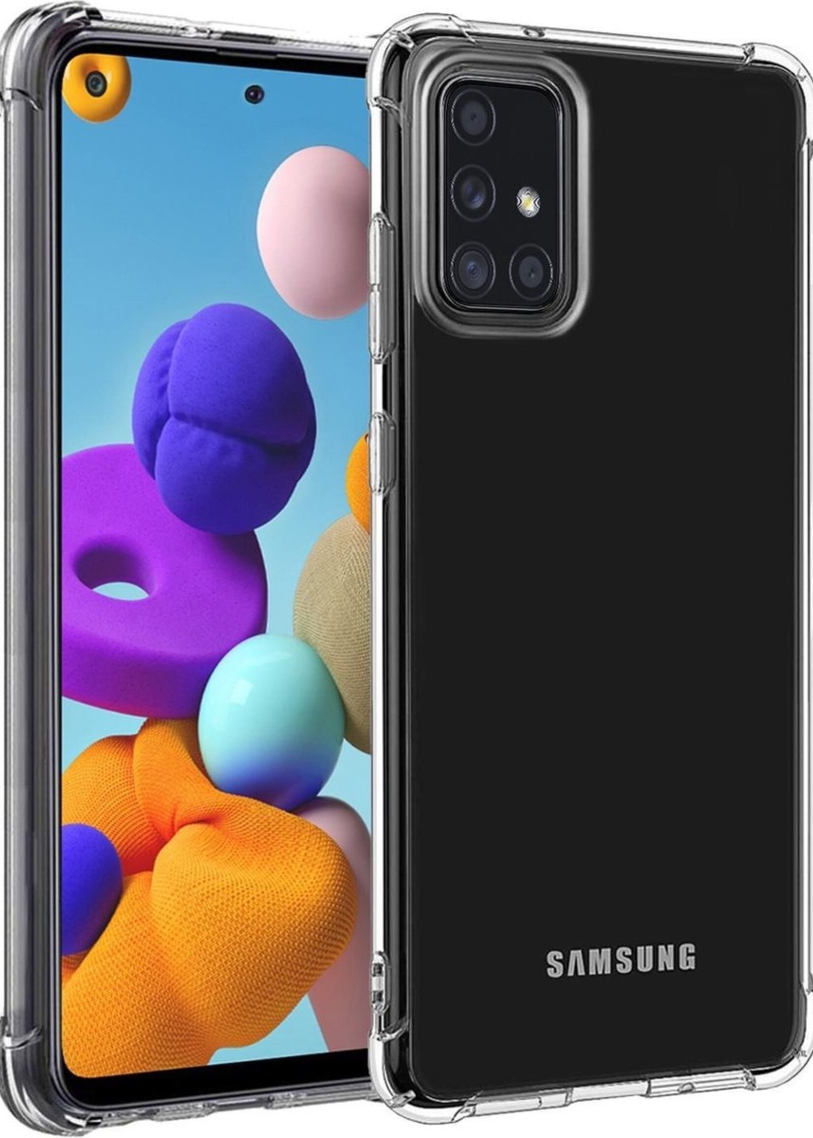 LUQ Hoesje Geschikt voor Samsung A51 Hoesje Shockproof Case Siliconen - Hoes Geschikt voor Samsung Galaxy A51 Hoes Cover Siliconen - Transparant