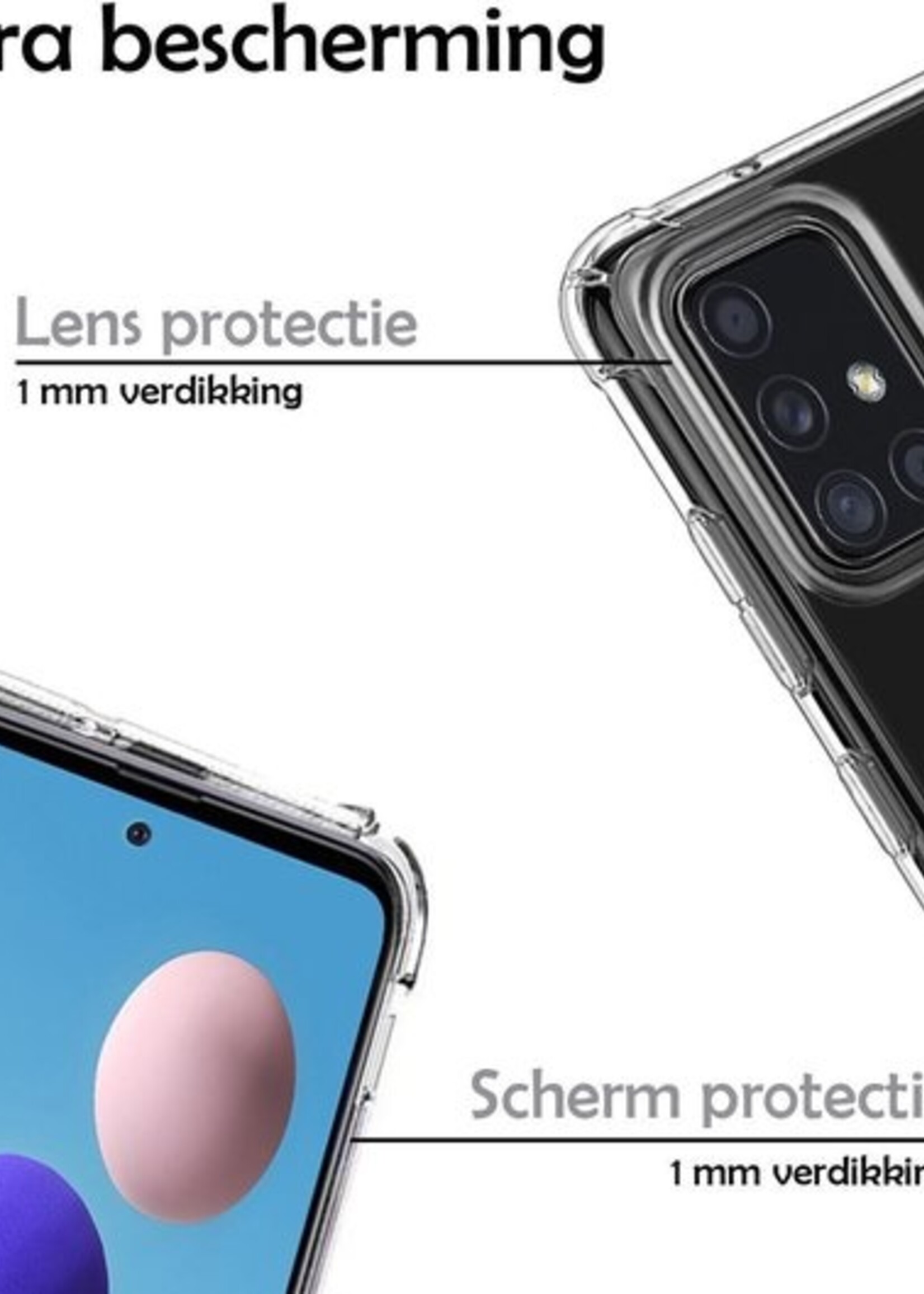 LUQ Hoesje Geschikt voor Samsung A51 Hoesje Shockproof Case Siliconen - Hoes Geschikt voor Samsung Galaxy A51 Hoes Cover Siliconen - Transparant