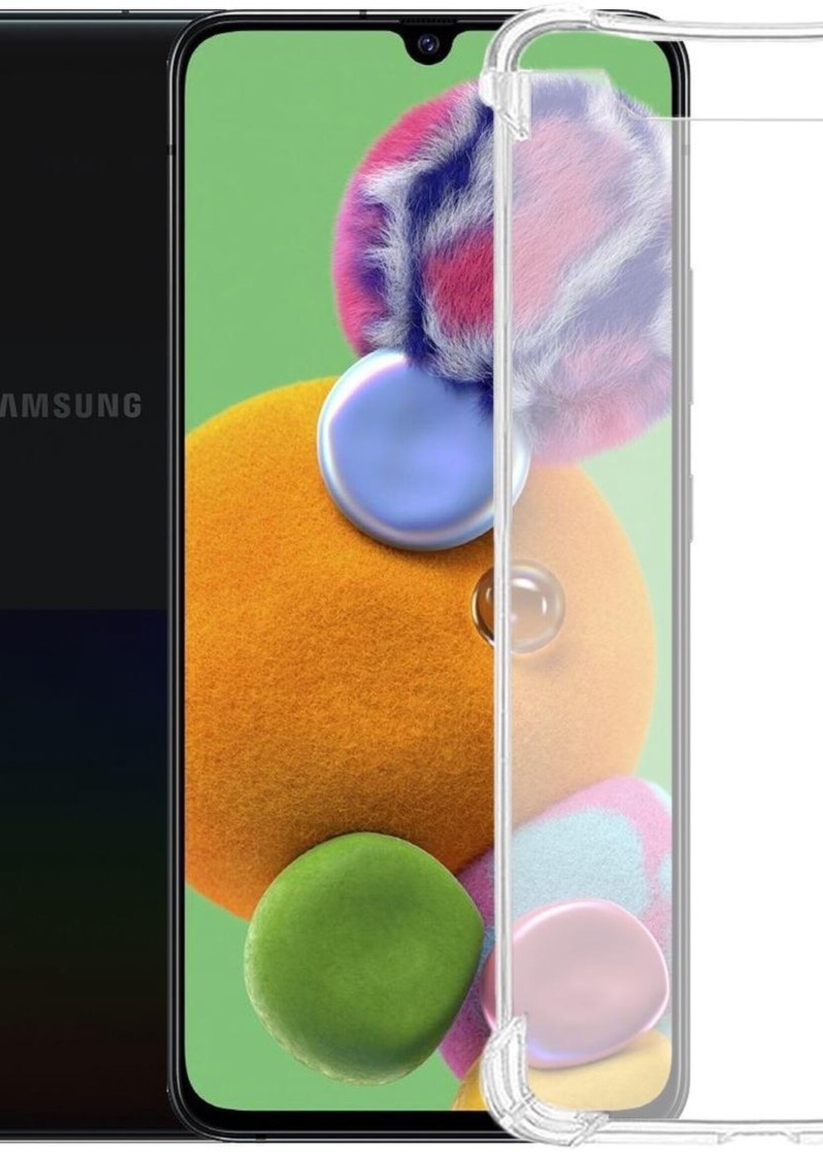 LUQ Hoesje Geschikt voor Samsung A90 Hoesje Shockproof Case Siliconen - Hoes Geschikt voor Samsung Galaxy A90 Hoes Cover Siliconen - Transparant