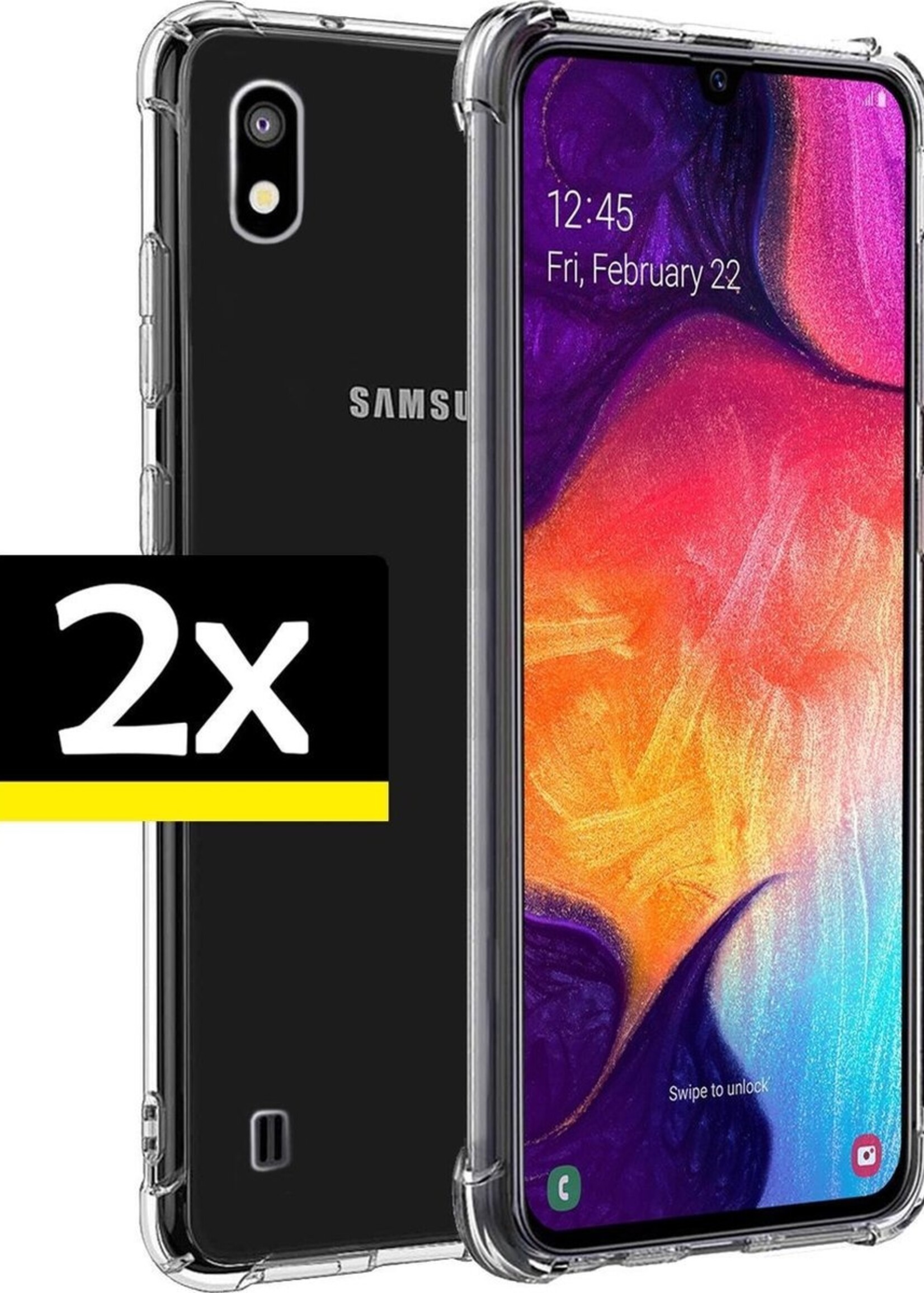 LUQ Hoesje Geschikt voor Samsung A10 Hoesje Shockproof Case Siliconen - Hoes Geschikt voor Samsung Galaxy A10 Hoes Cover Siliconen - Transparant - 2 Stuks