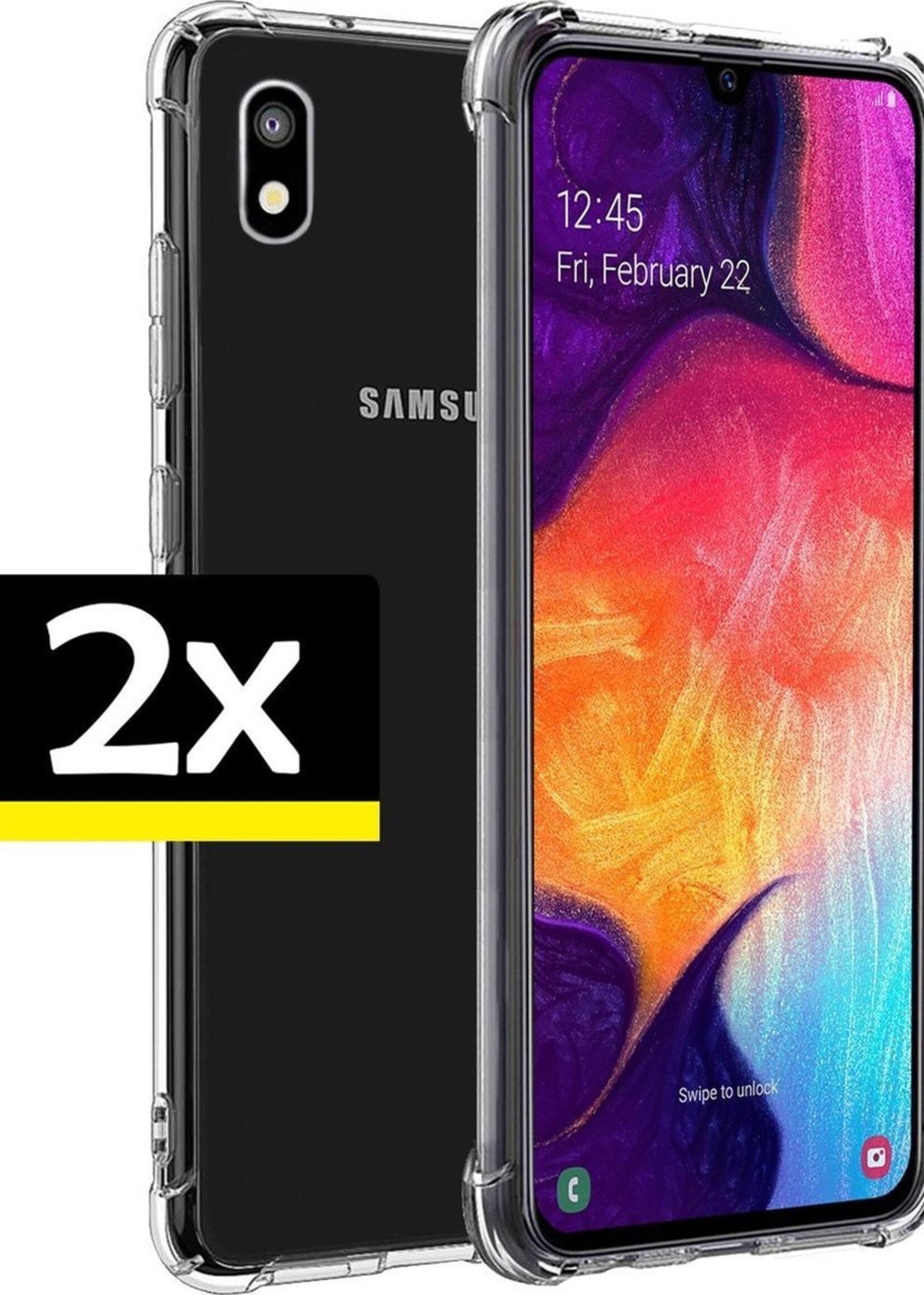 LUQ Hoesje Geschikt voor Samsung A10e Hoesje Shockproof Case Siliconen - Hoes Geschikt voor Samsung Galaxy A10e Hoes Cover Siliconen - Transparant - 2 Stuks