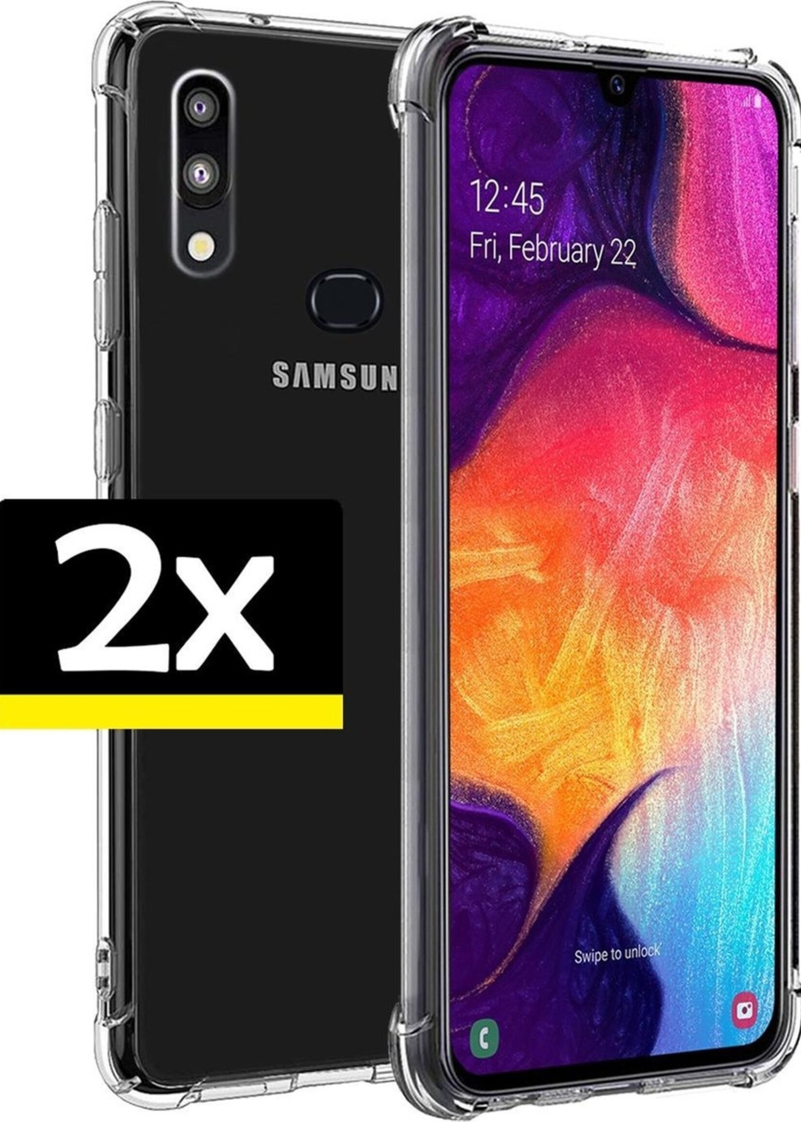 LUQ Hoesje Geschikt voor Samsung A10s Hoesje Shockproof Case Siliconen - Hoes Geschikt voor Samsung Galaxy A10s Hoes Cover Siliconen - Transparant - 2 Stuks