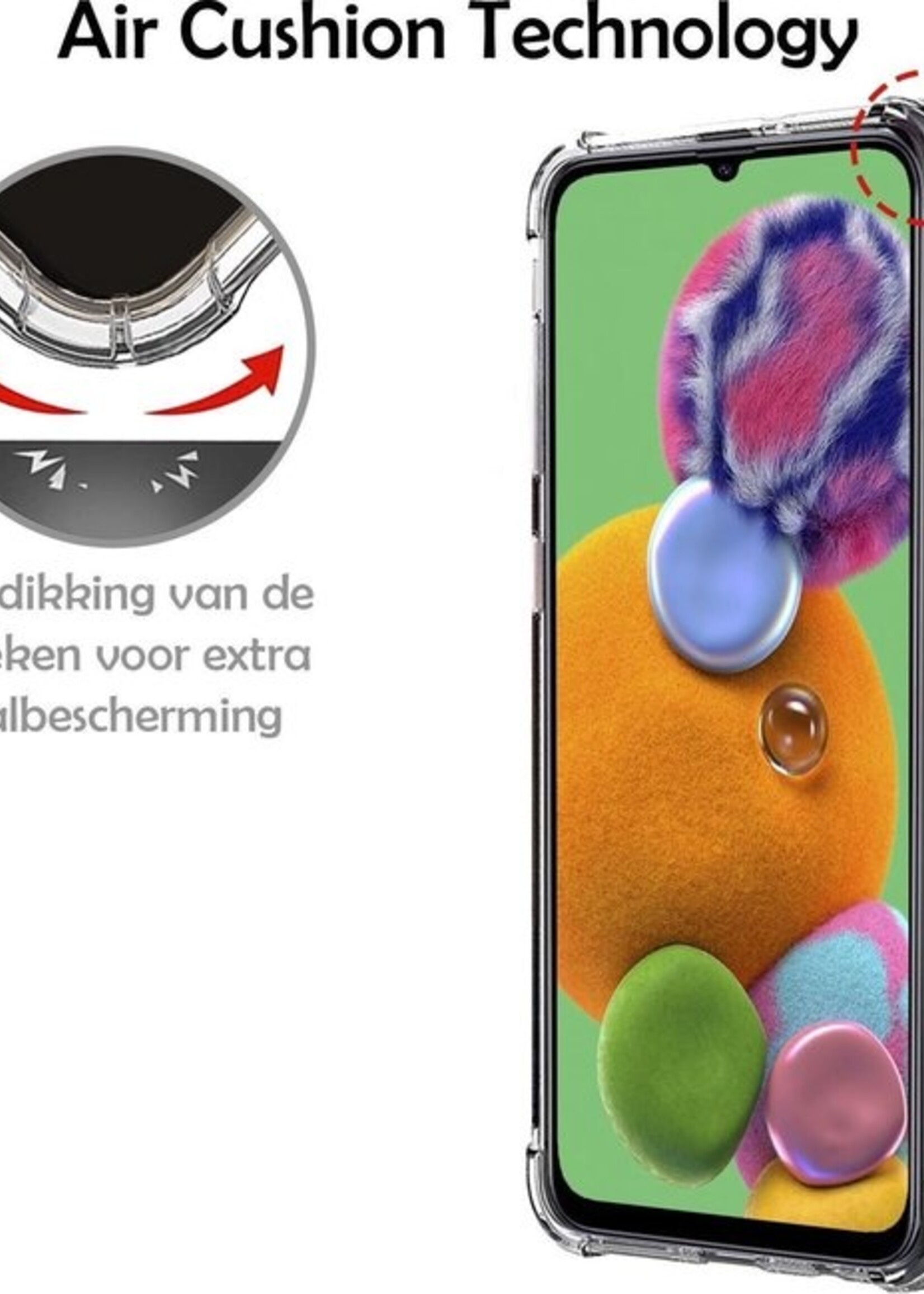 LUQ Hoesje Geschikt voor Samsung A90 Hoesje Shockproof Case Siliconen - Hoes Geschikt voor Samsung Galaxy A90 Hoes Cover Siliconen - Transparant - 2 Stuks