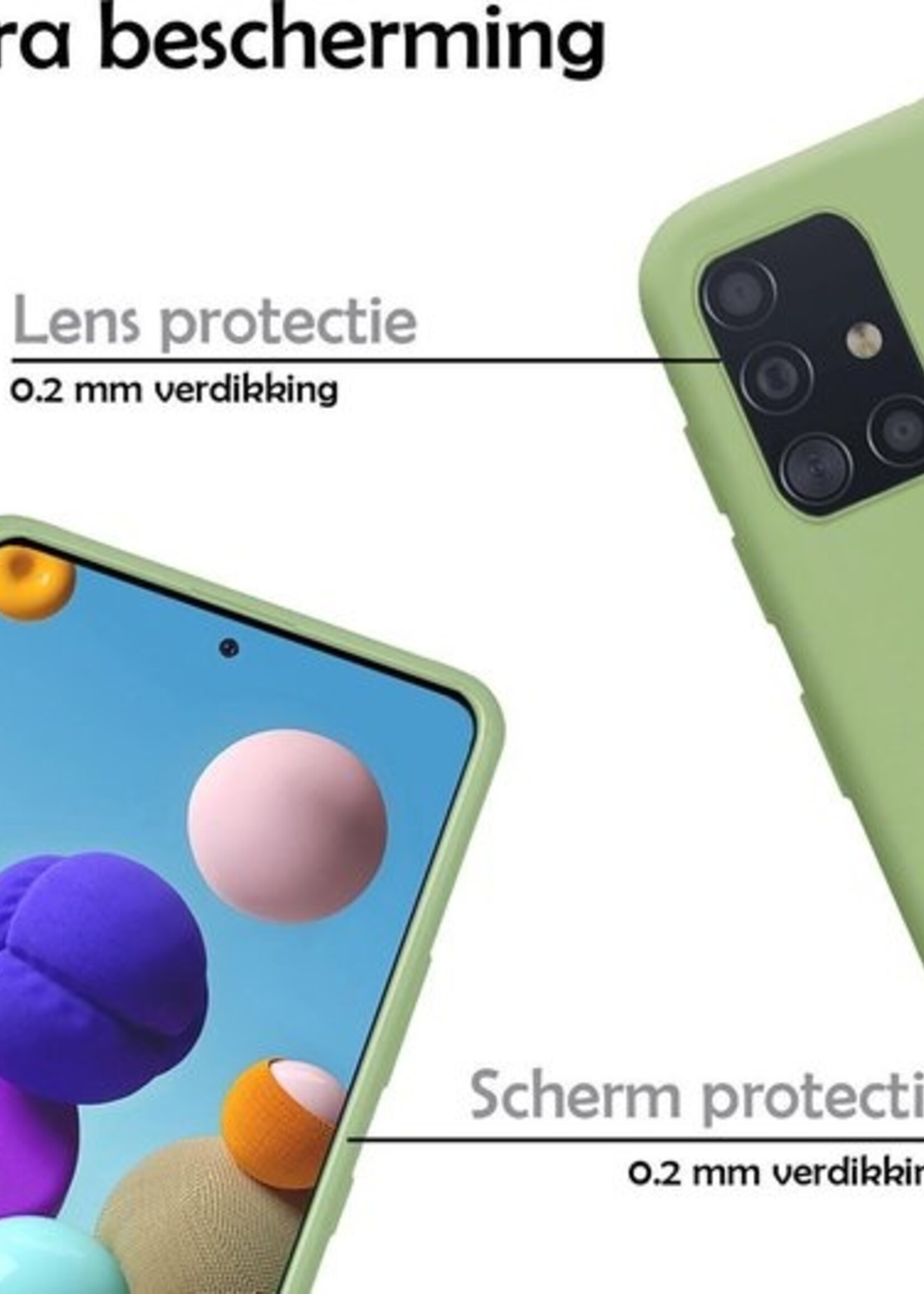 LUQ Hoesje Geschikt voor Samsung A51 Hoesje Siliconen Case - Hoes Geschikt voor Samsung Galaxy A51 Hoes Siliconen - Groen