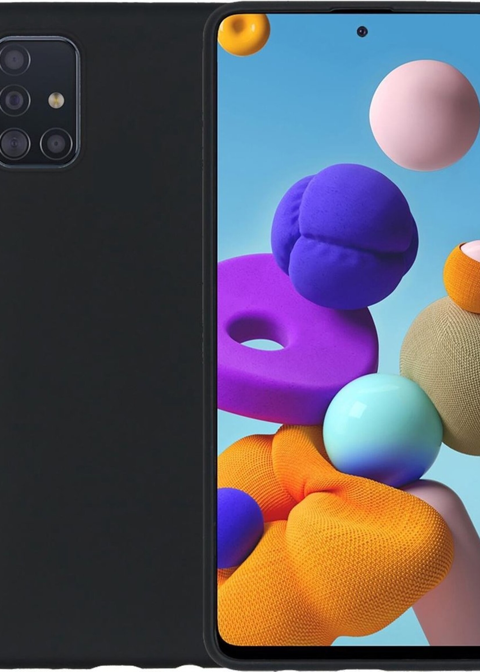 LUQ Hoesje Geschikt voor Samsung A51 Hoesje Siliconen Case - Hoes Geschikt voor Samsung Galaxy A51 Hoes Siliconen - Zwart