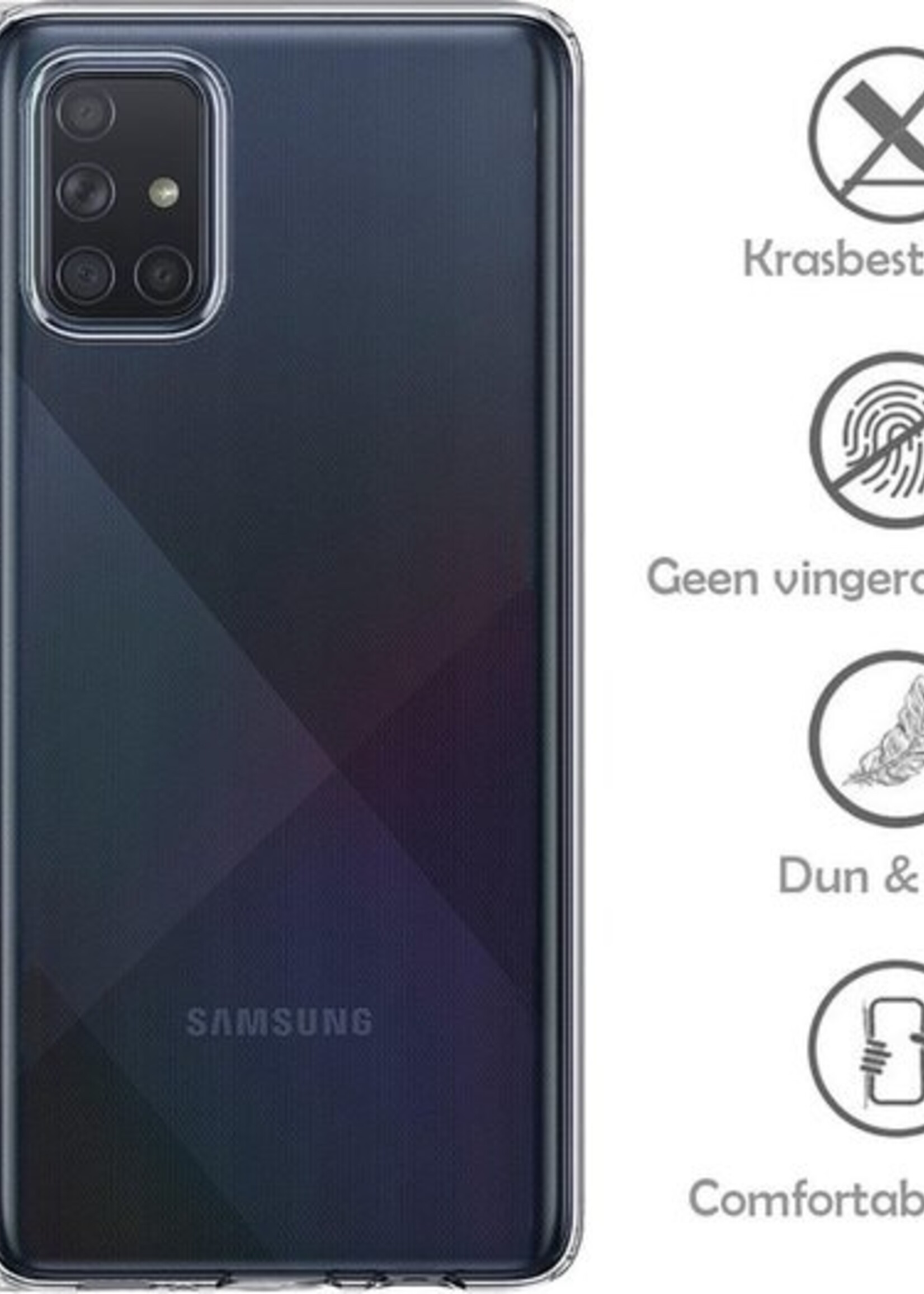 LUQ Hoesje Geschikt voor Samsung A51 Hoesje Siliconen Case - Hoes Geschikt voor Samsung Galaxy A51 Hoes Siliconen - Transparant