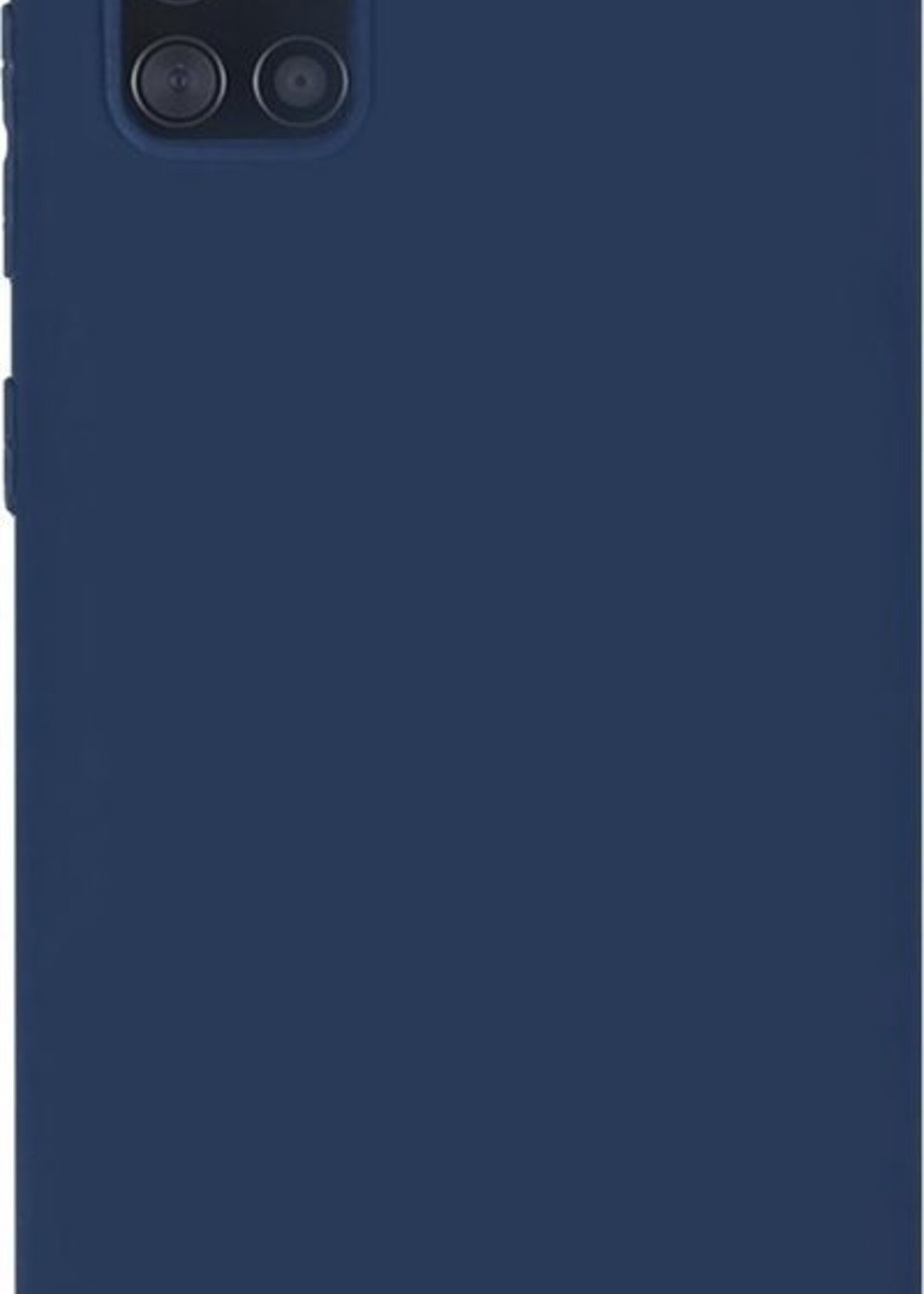 LUQ Hoesje Geschikt voor Samsung A71 Hoesje Siliconen Case - Hoes Geschikt voor Samsung Galaxy A71 Hoes Siliconen - Donkerblauw