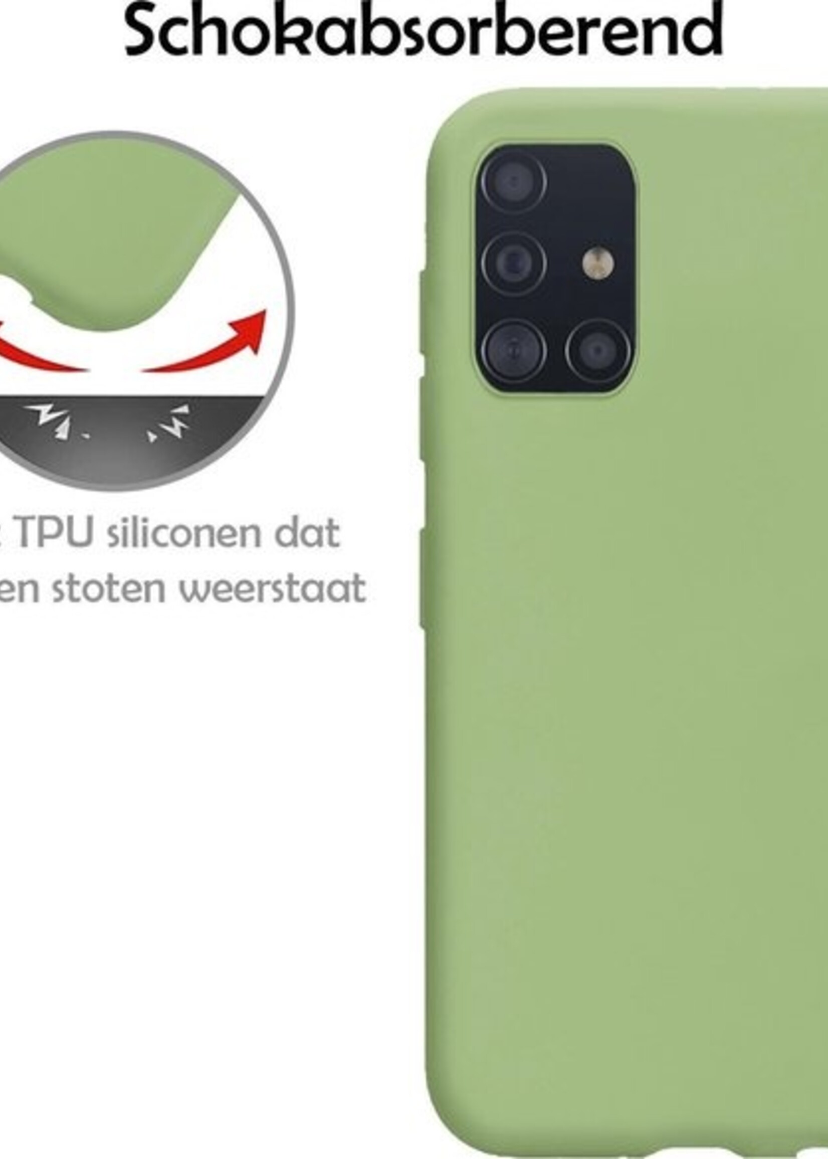 LUQ Hoesje Geschikt voor Samsung A71 Hoesje Siliconen Case - Hoes Geschikt voor Samsung Galaxy A71 Hoes Siliconen - Groen