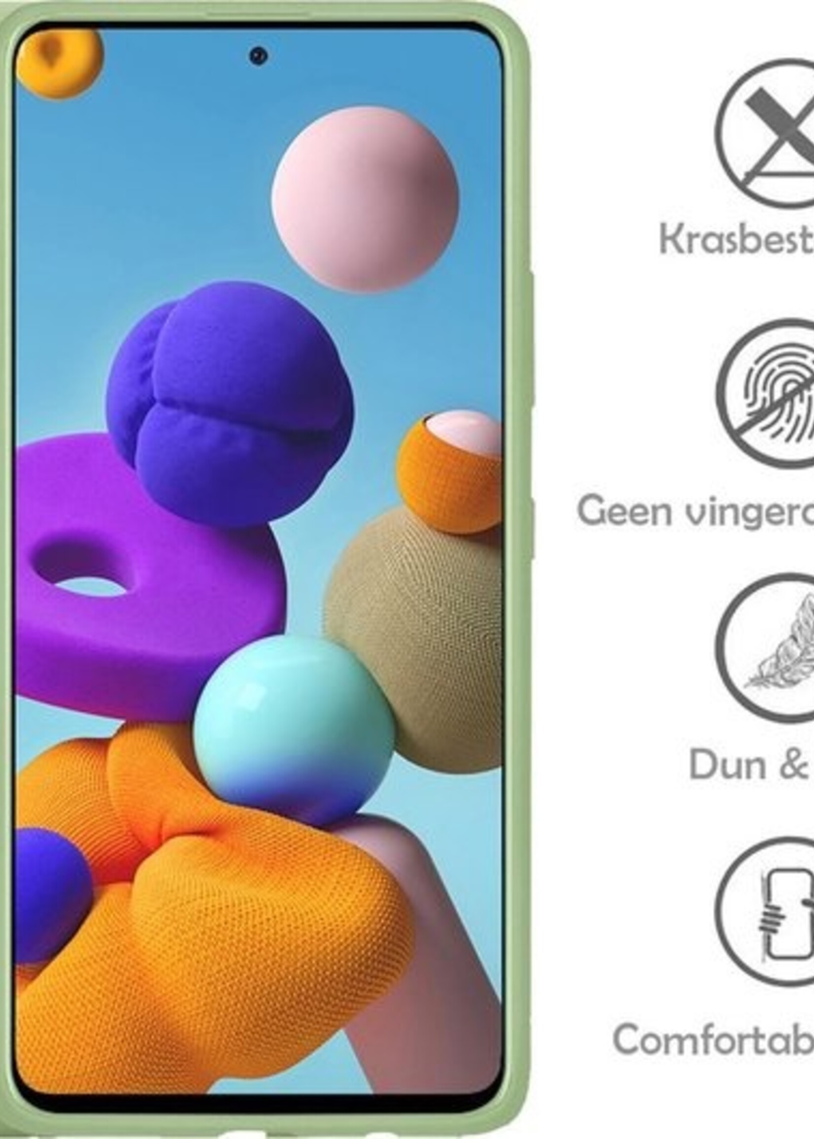 LUQ Hoesje Geschikt voor Samsung A71 Hoesje Siliconen Case - Hoes Geschikt voor Samsung Galaxy A71 Hoes Siliconen - Groen
