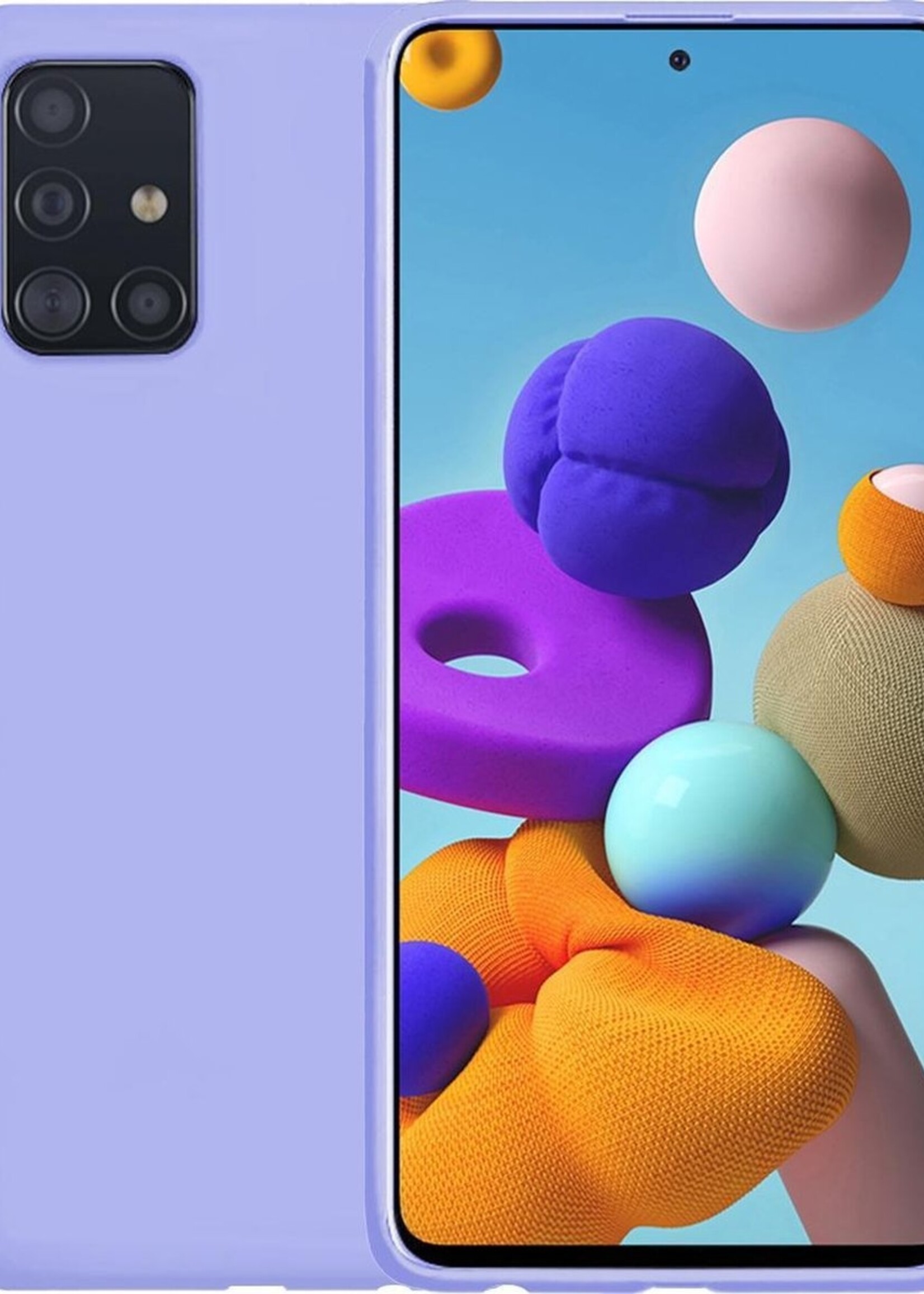 LUQ Hoesje Geschikt voor Samsung A71 Hoesje Siliconen Case - Hoes Geschikt voor Samsung Galaxy A71 Hoes Siliconen - Lila