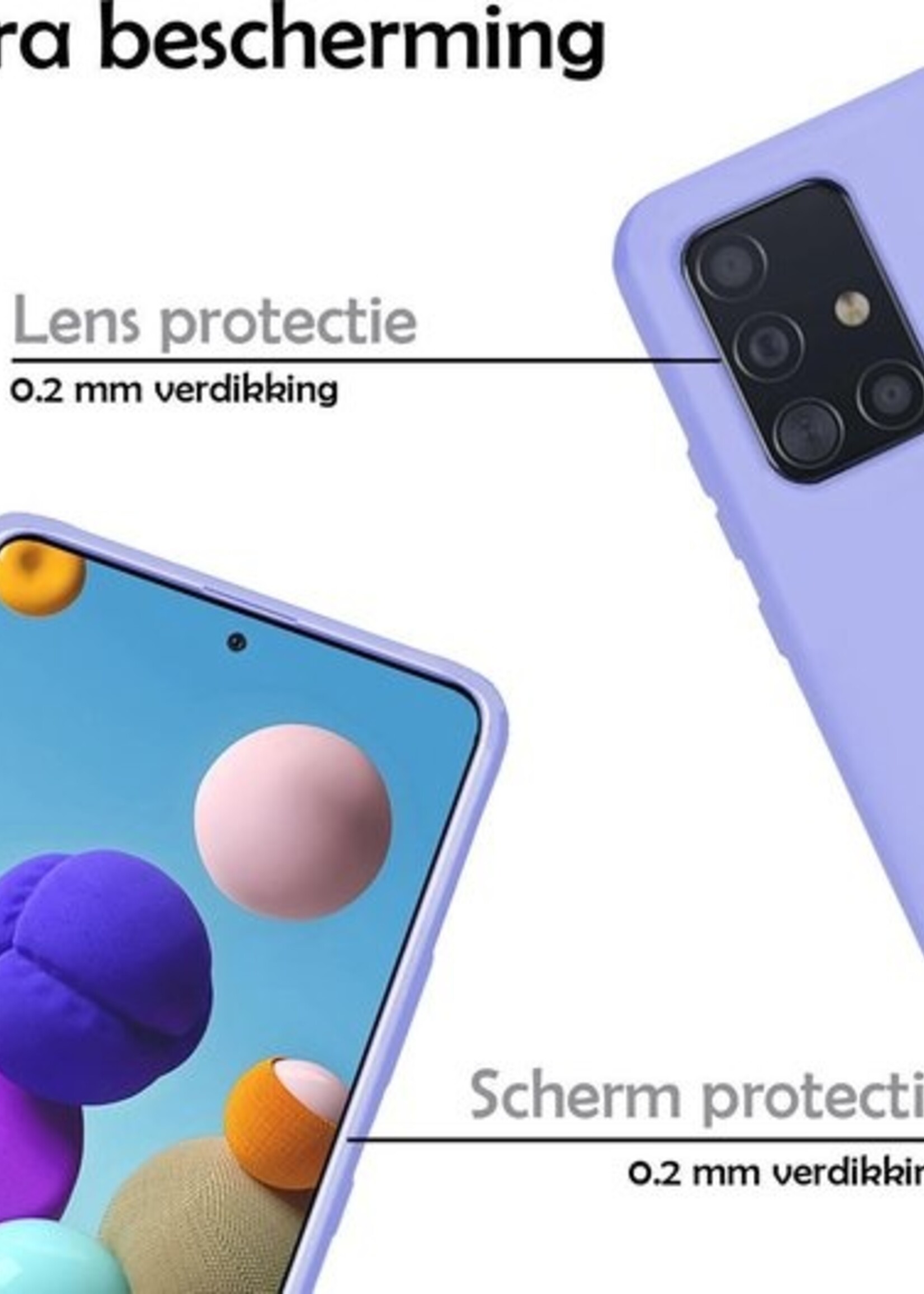 LUQ Hoesje Geschikt voor Samsung A71 Hoesje Siliconen Case - Hoes Geschikt voor Samsung Galaxy A71 Hoes Siliconen - Lila