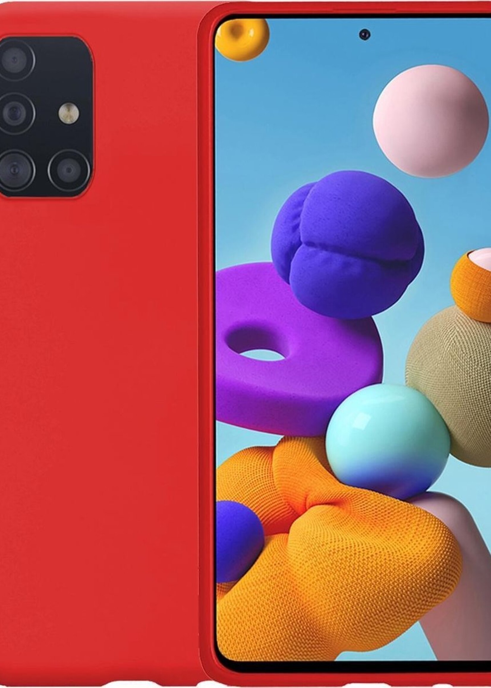 LUQ Hoesje Geschikt voor Samsung A71 Hoesje Siliconen Case - Hoes Geschikt voor Samsung Galaxy A71 Hoes Siliconen - Rood