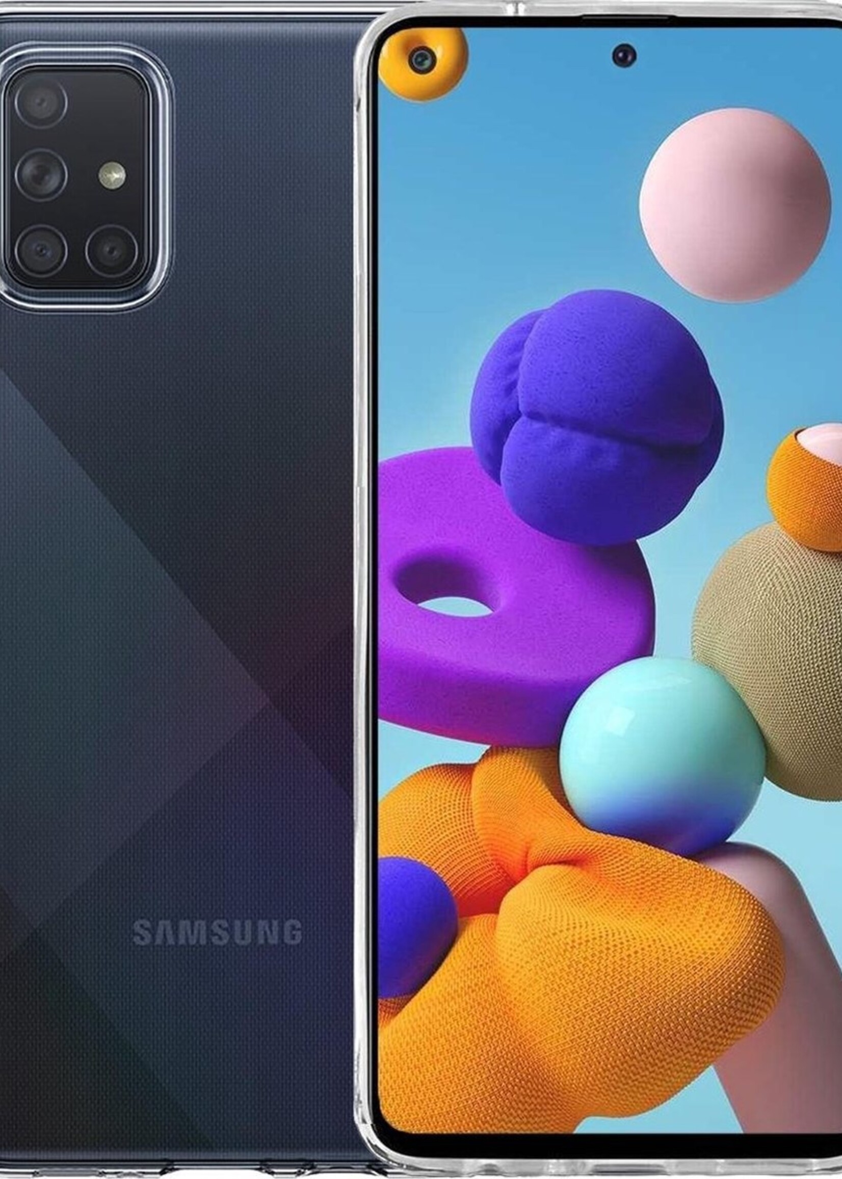 LUQ Hoesje Geschikt voor Samsung A71 Hoesje Siliconen Case - Hoes Geschikt voor Samsung Galaxy A71 Hoes Siliconen - Transparant