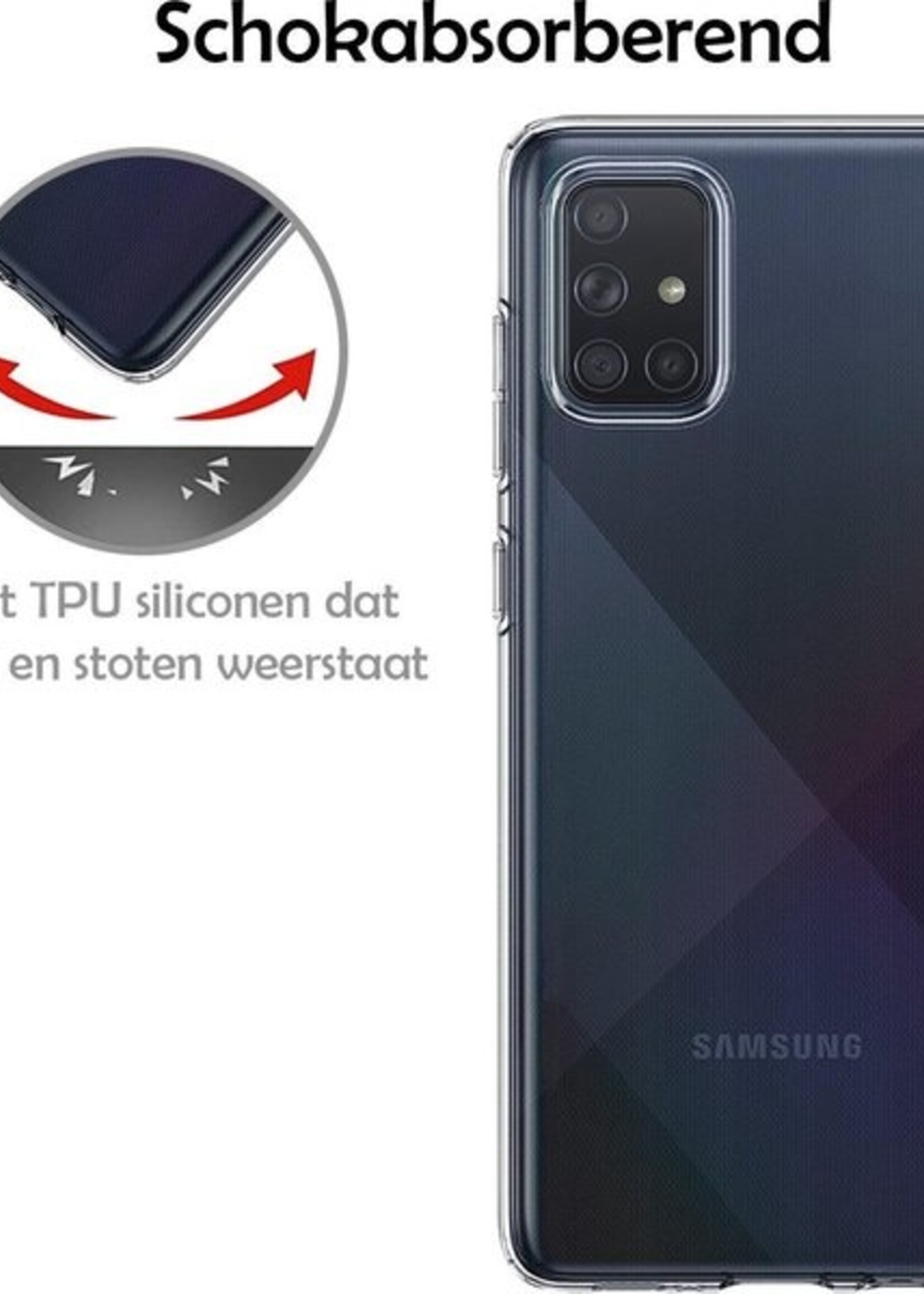 LUQ Hoesje Geschikt voor Samsung A71 Hoesje Siliconen Case - Hoes Geschikt voor Samsung Galaxy A71 Hoes Siliconen - Transparant