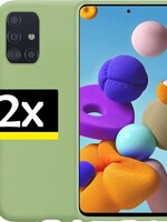 LUQ 2x LUQ Samsung Galaxy A51 hoesje siliconen - Mintgroen