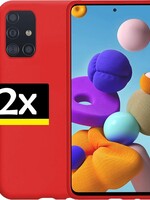 LUQ 2x LUQ Samsung Galaxy A51 hoesje siliconen - Rood
