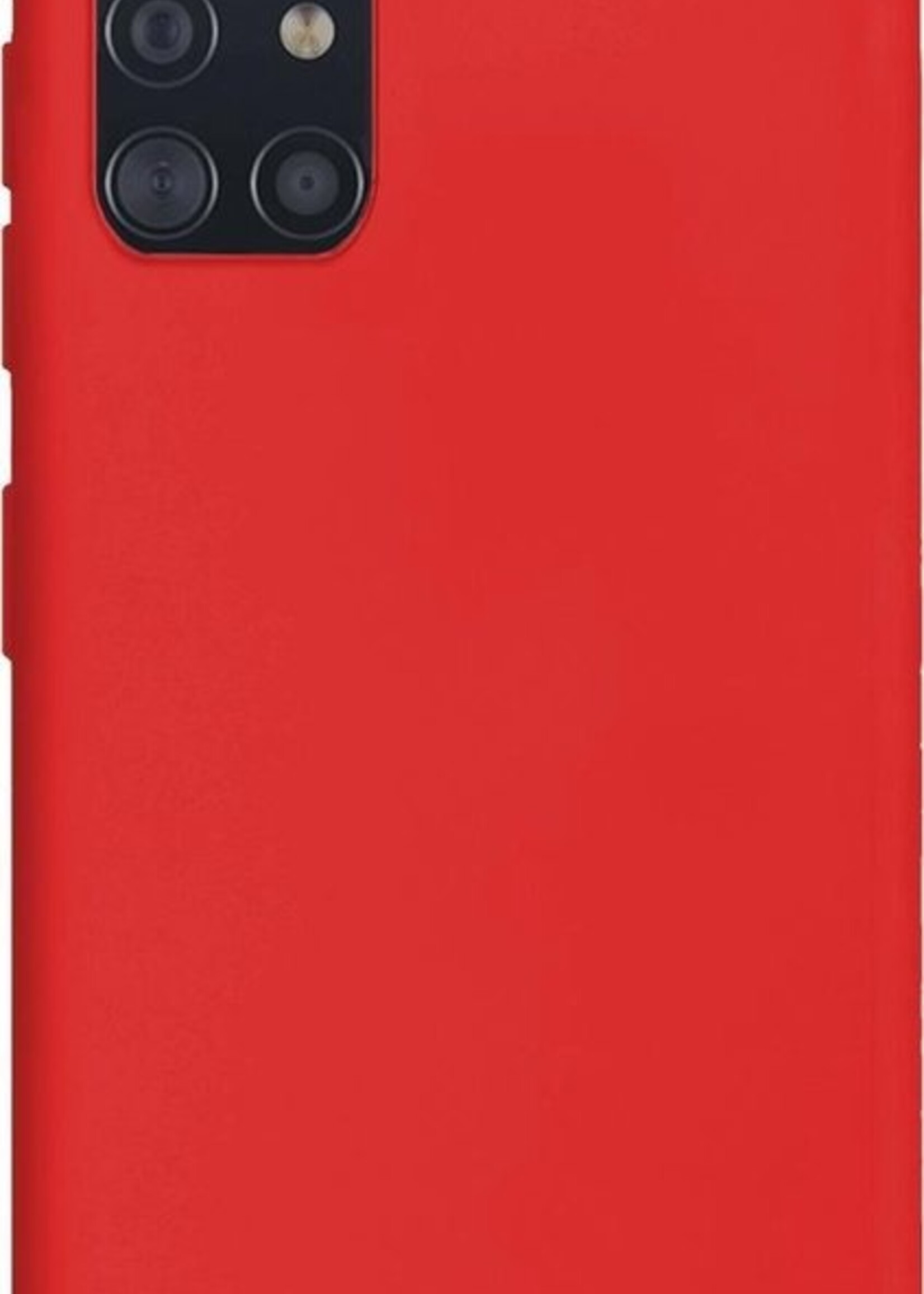 LUQ Hoesje Geschikt voor Samsung A51 Hoesje Siliconen Case - Hoes Geschikt voor Samsung Galaxy A51 Hoes Siliconen - Rood - 2 Stuks
