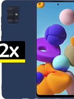 LUQ 2x LUQ Samsung Galaxy A71 hoesje siliconen - Donkerblauw