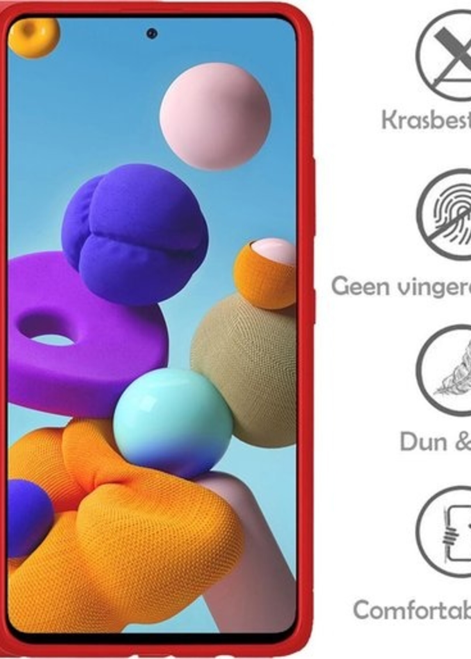 LUQ Hoesje Geschikt voor Samsung A71 Hoesje Siliconen Case - Hoes Geschikt voor Samsung Galaxy A71 Hoes Siliconen - Rood - 2 Stuks