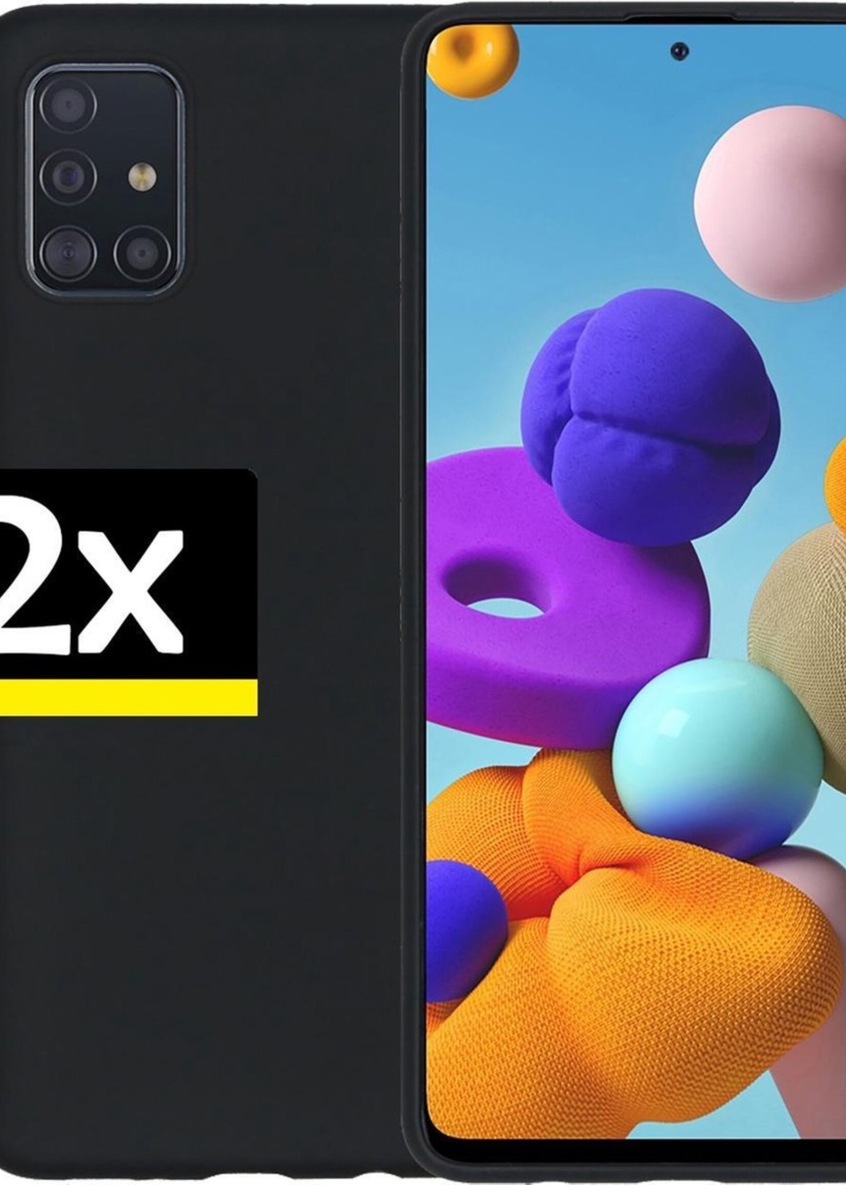 LUQ Hoesje Geschikt voor Samsung A71 Hoesje Siliconen Case - Hoes Geschikt voor Samsung Galaxy A71 Hoes Siliconen - Zwart - 2 Stuks