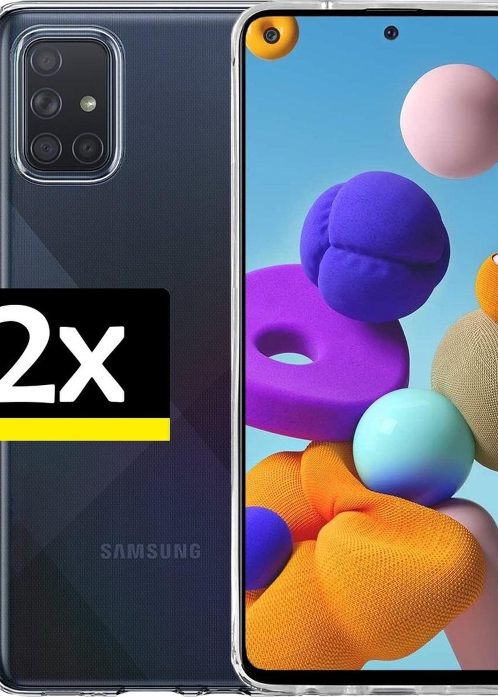 LUQ Hoesje Geschikt voor Samsung A71 Hoesje Siliconen Case - Hoes Geschikt voor Samsung Galaxy A71 Hoes Siliconen - Transparant - 2 Stuks