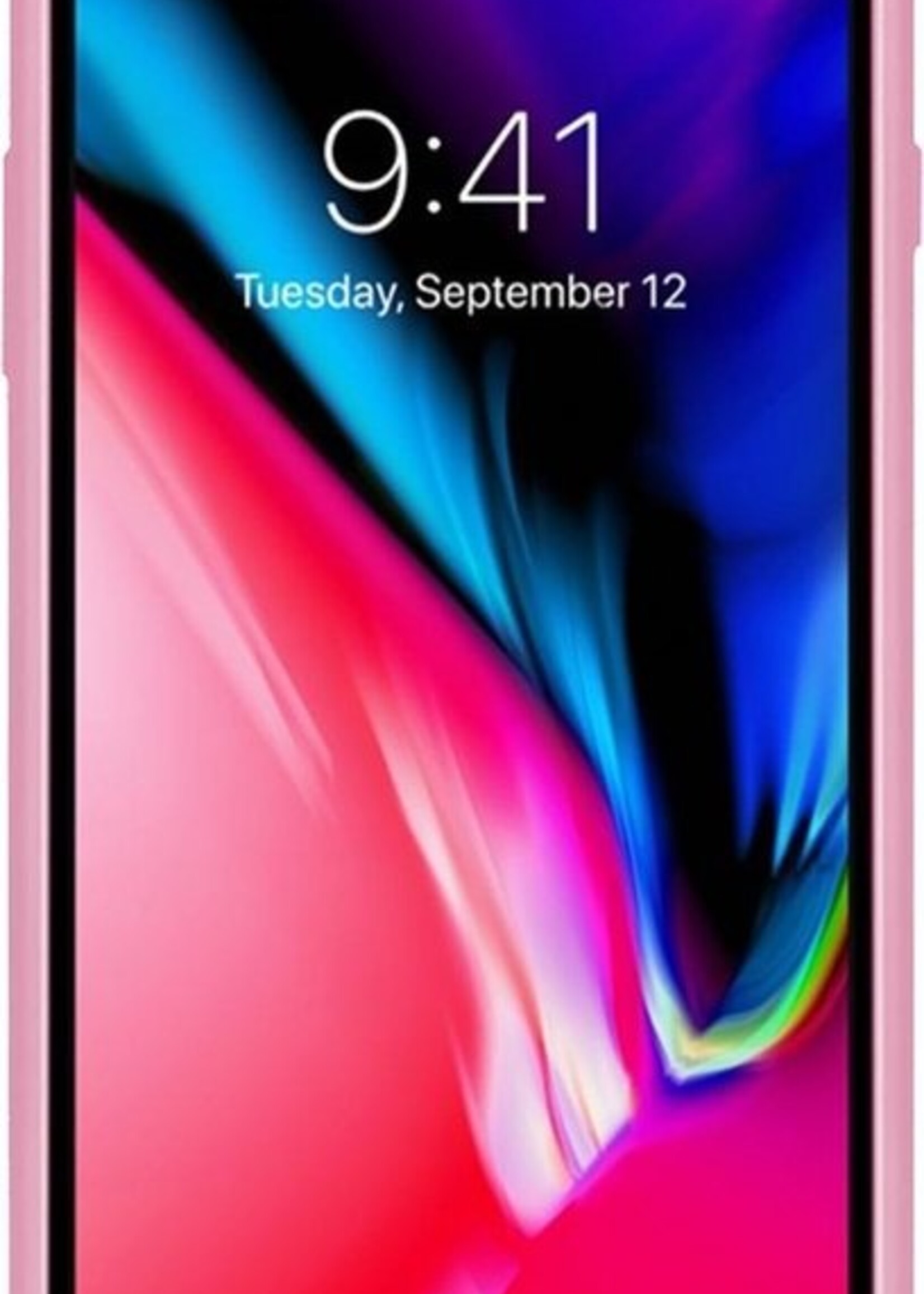 LUQ Hoesje Geschikt voor iPhone 7 Hoesje Siliconen Case - Hoes Geschikt voor iPhone 7 Hoes Siliconen - Roze