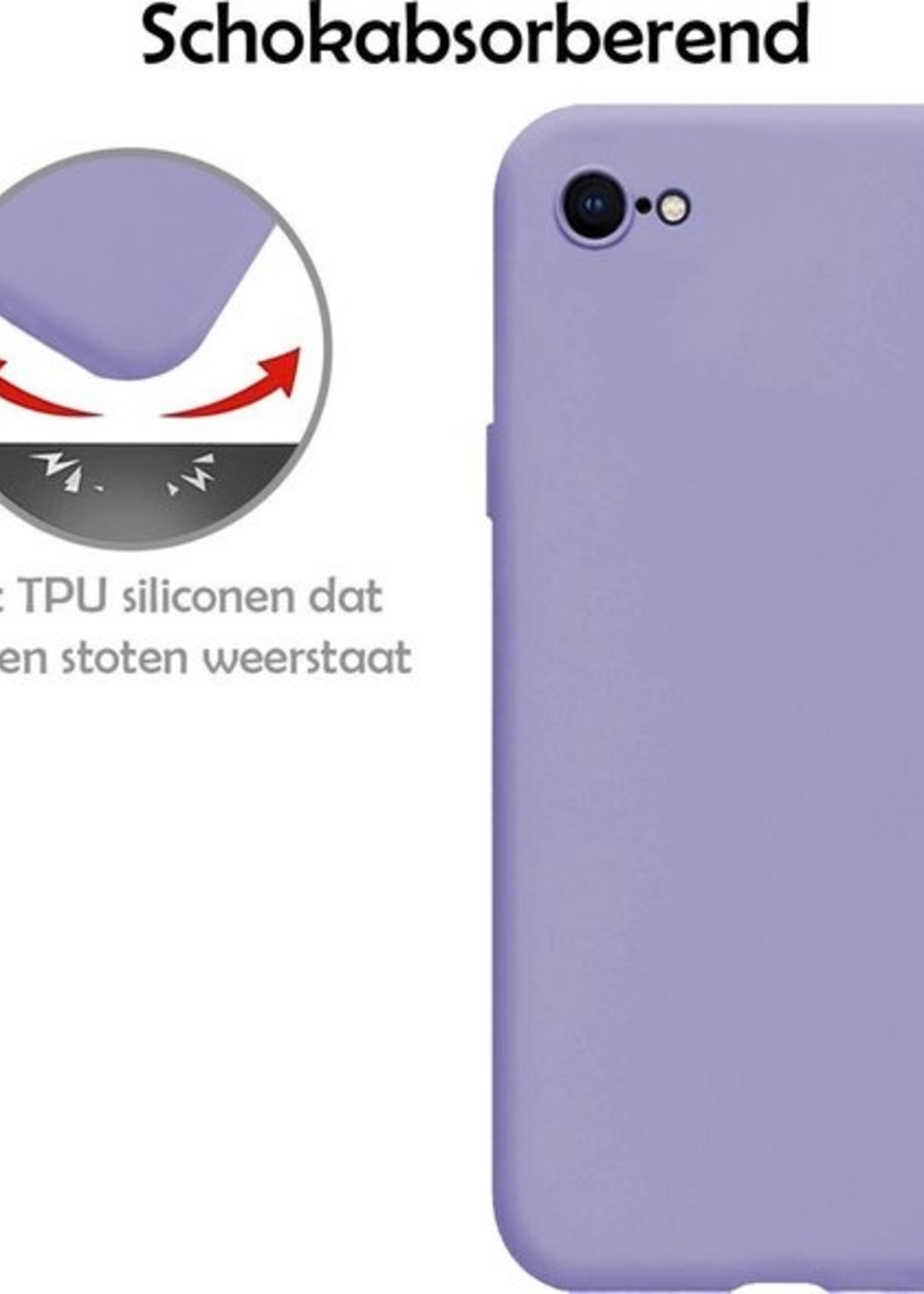 LUQ Hoesje Geschikt voor iPhone 7/8 Hoesje Siliconen Case - Hoes Geschikt voor iPhone 7/8 Hoes Siliconen - Lila